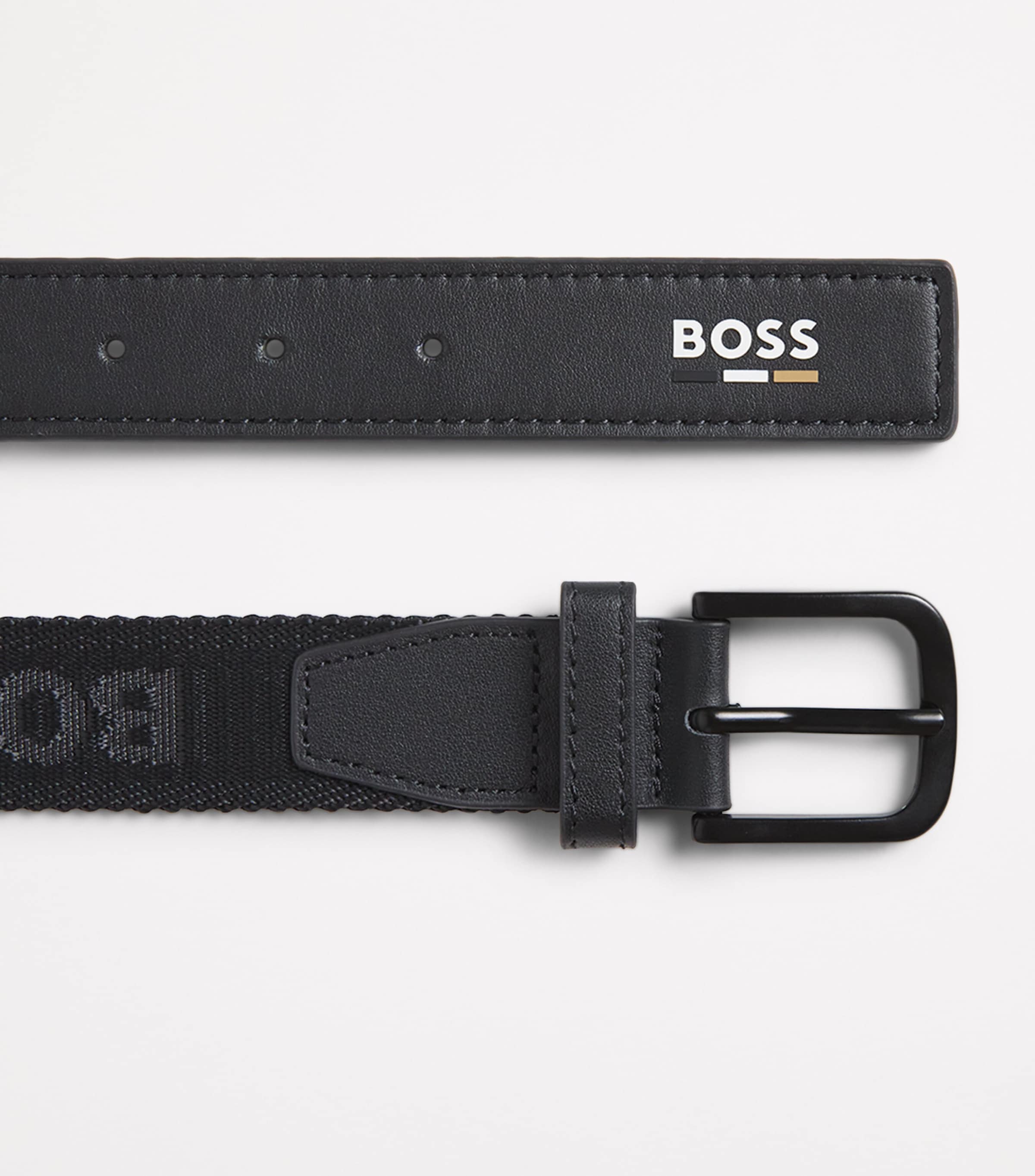 BOSS Kidswear Leather Logo Belt Black Image 2