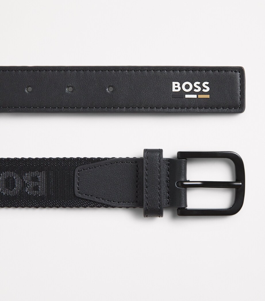 BOSS Kidswear Leather Logo Belt Black Image 2