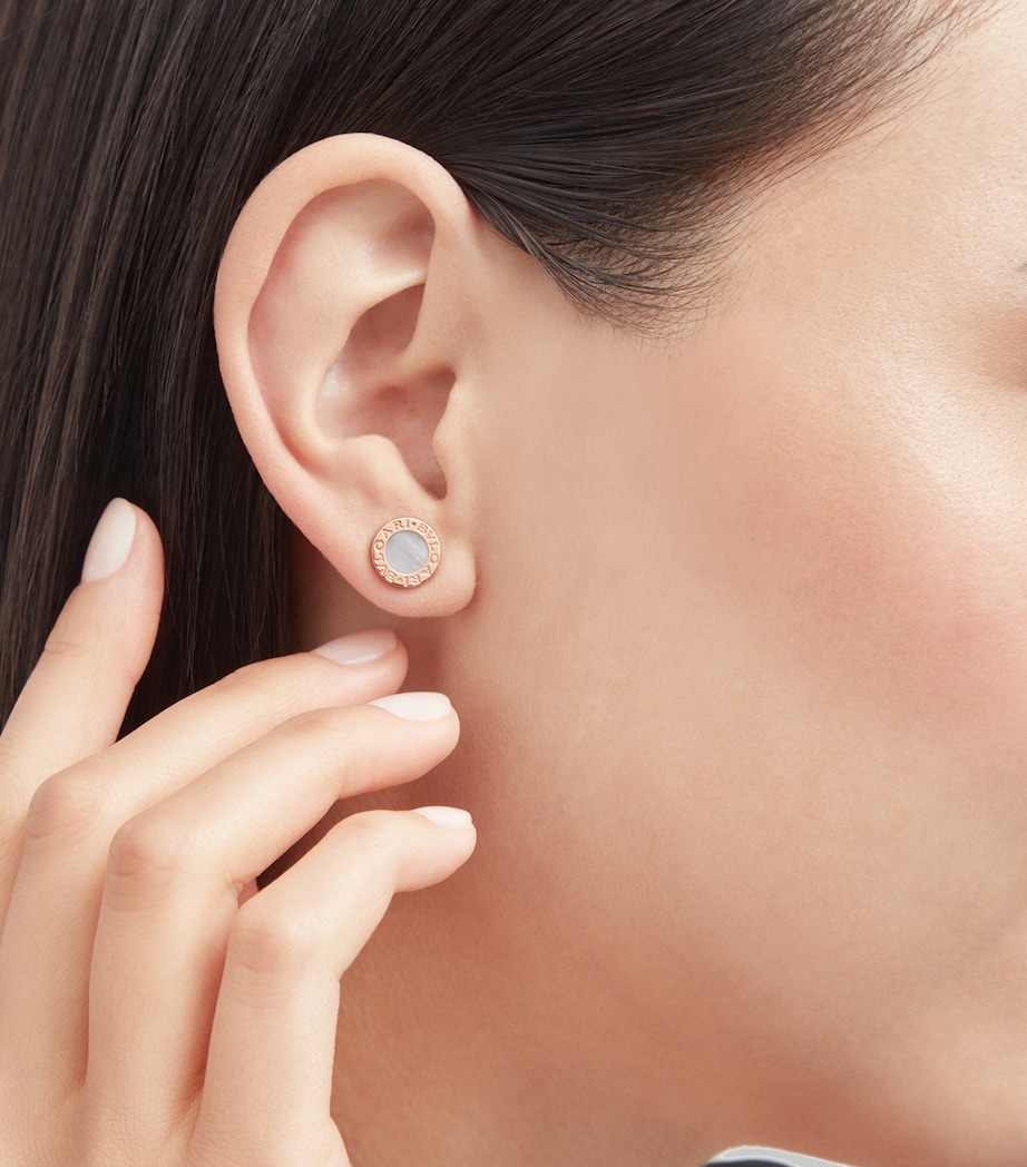 Rose Gold and Mother-of-Pearl BVLGARI BVLGARI Single Stud Earring PINK GOLD Image 3
