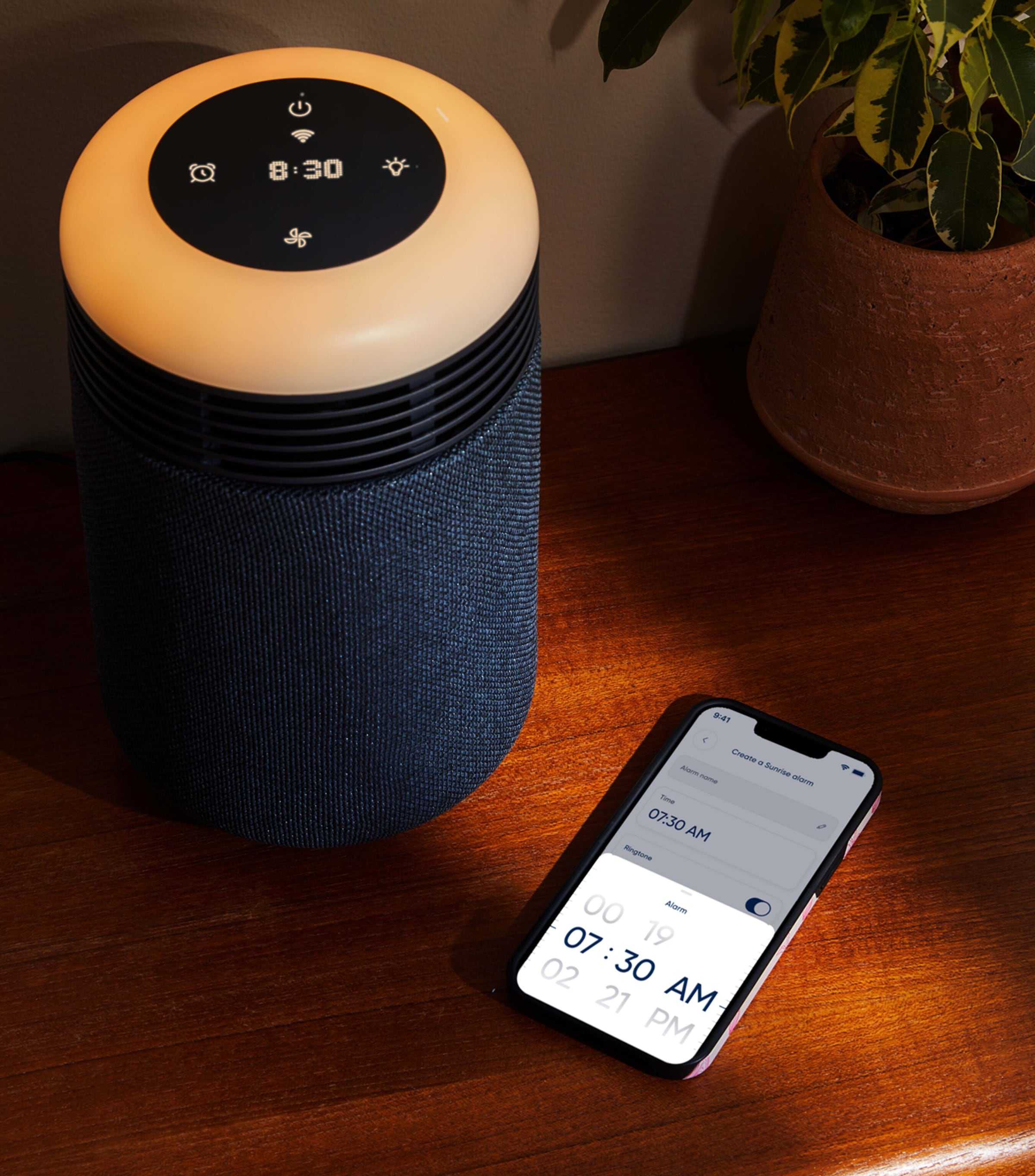 Blueair Mini Restful Sunrise Clock Air Purifier Navy Image 4