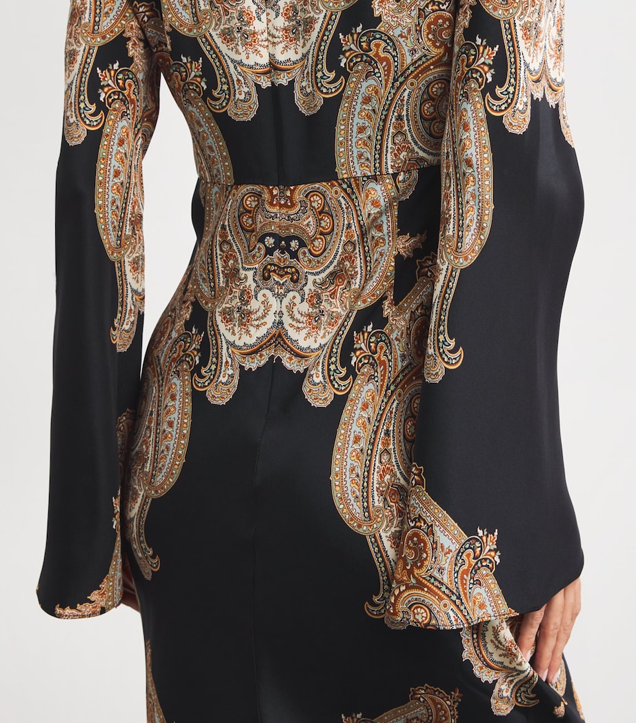 Silk-Blend Lupita Maxi Dress BLACK MULTI Image 6