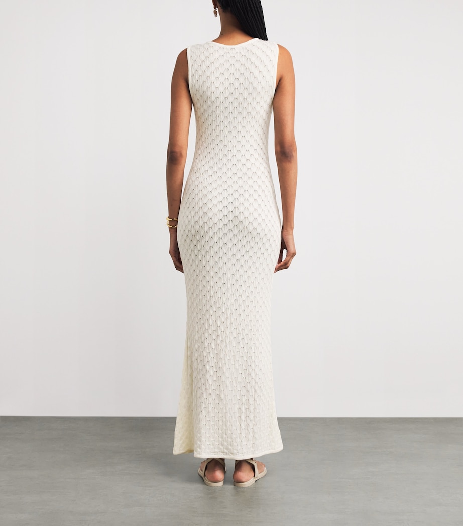 Crochet Sleeveless Dominica Maxi Dress NATURAL Image 3