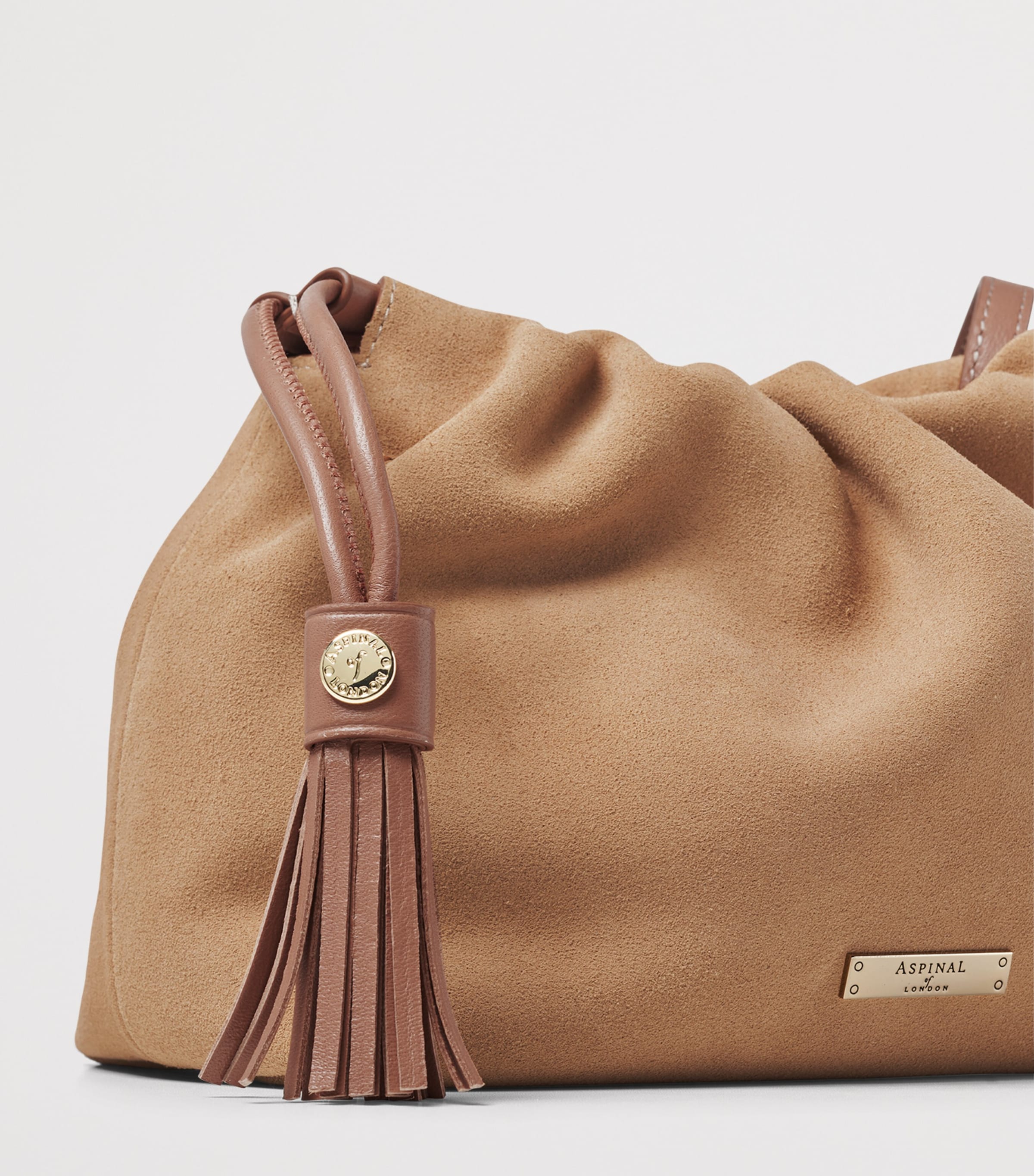 Aspinal Of London Large Leather Soho East West Cross-Body Pouch Naturaltan Image 3