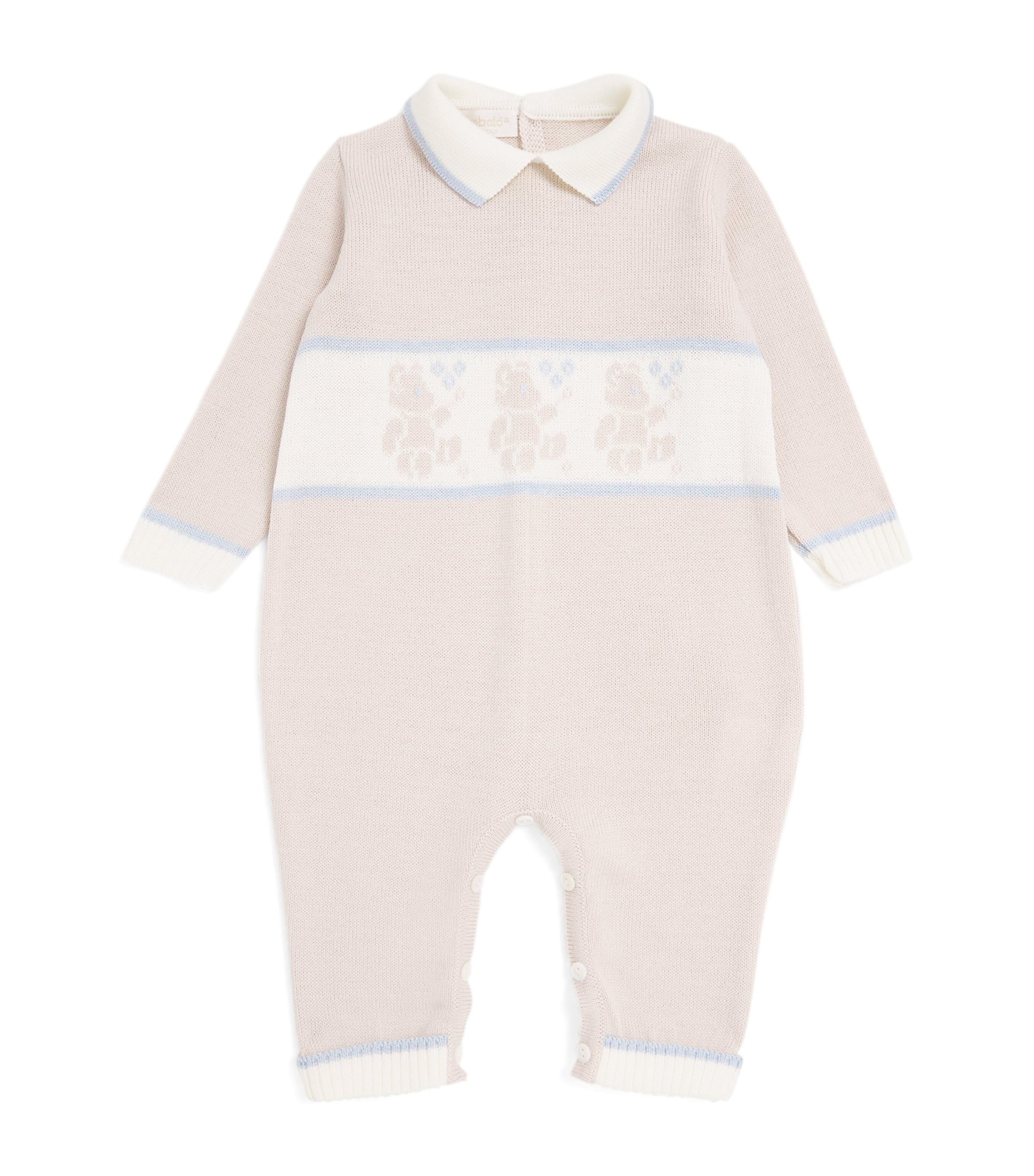 Bimbalò Kids' Wool-blend Jacquard Teddy All-in-one In Pink