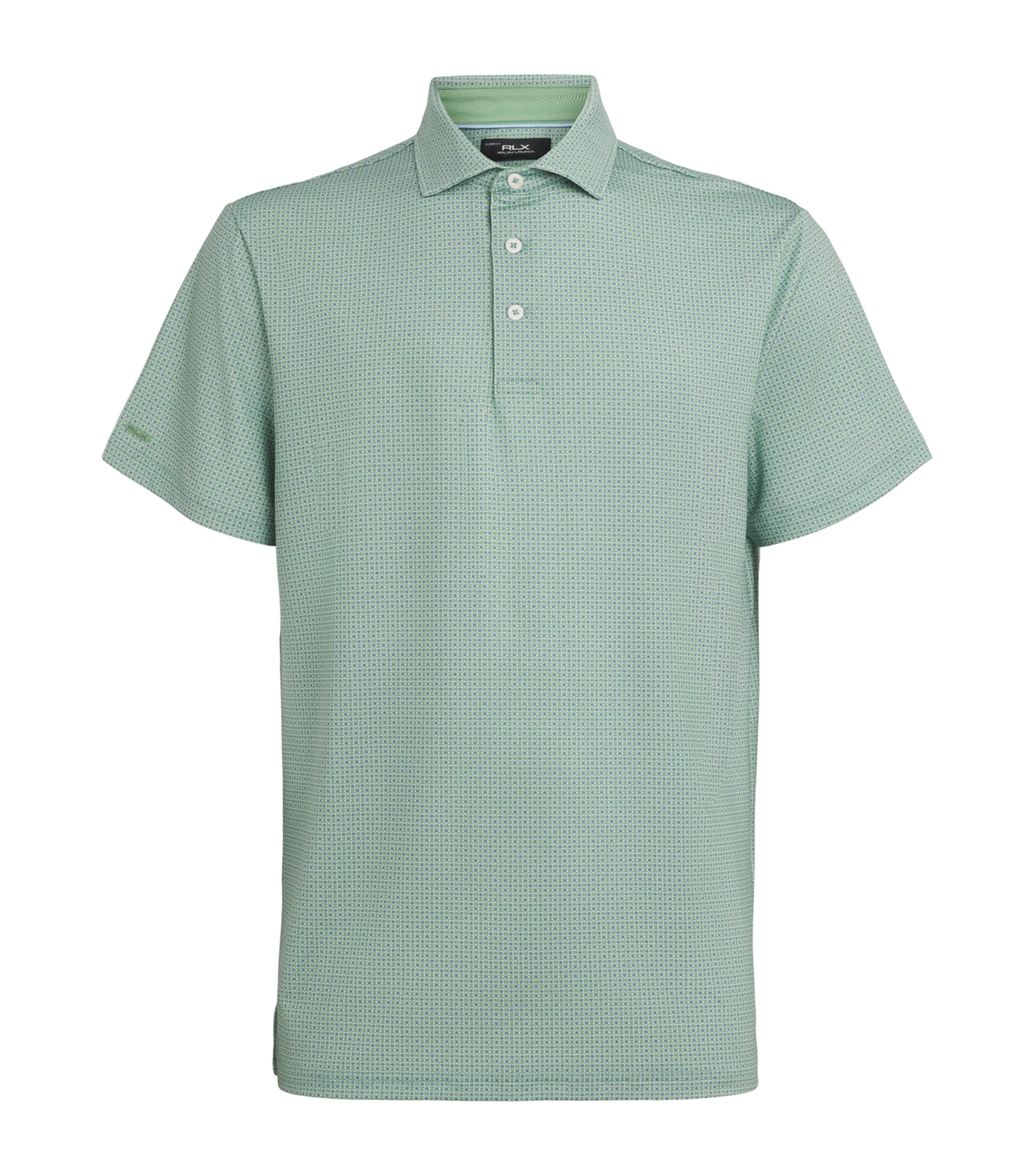 RLX Ralph Lauren Mens Foulard Print Polo Shirt Green Foulard Image 1