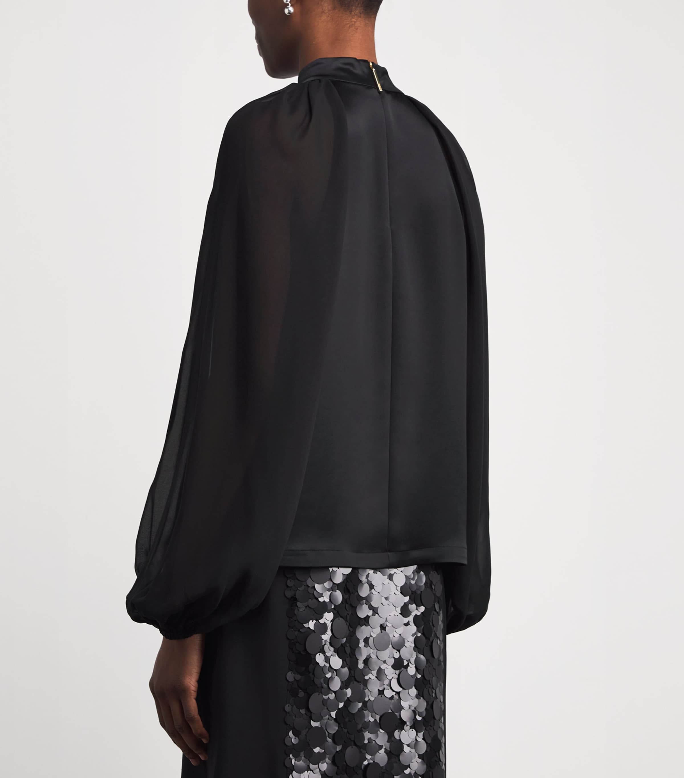 Satin Cave Blouse BLACK Image 4