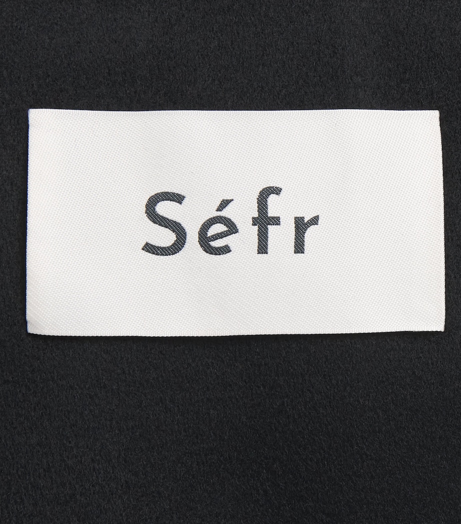 Séfr Mens Wool-Cashmere Overcoat Black Image 6