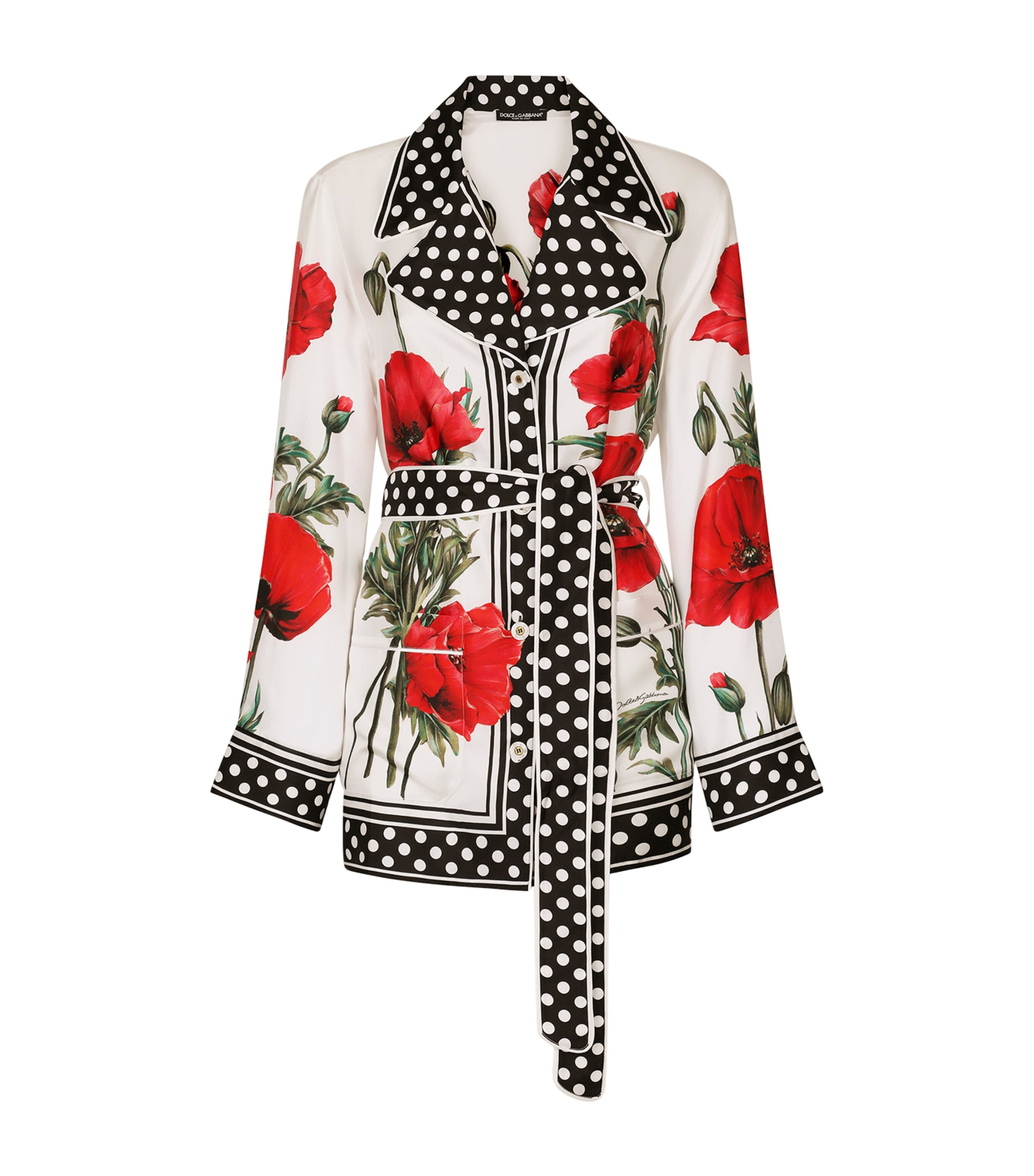 Dolce & Gabbana Graphic-print Long-sleeve Blouse