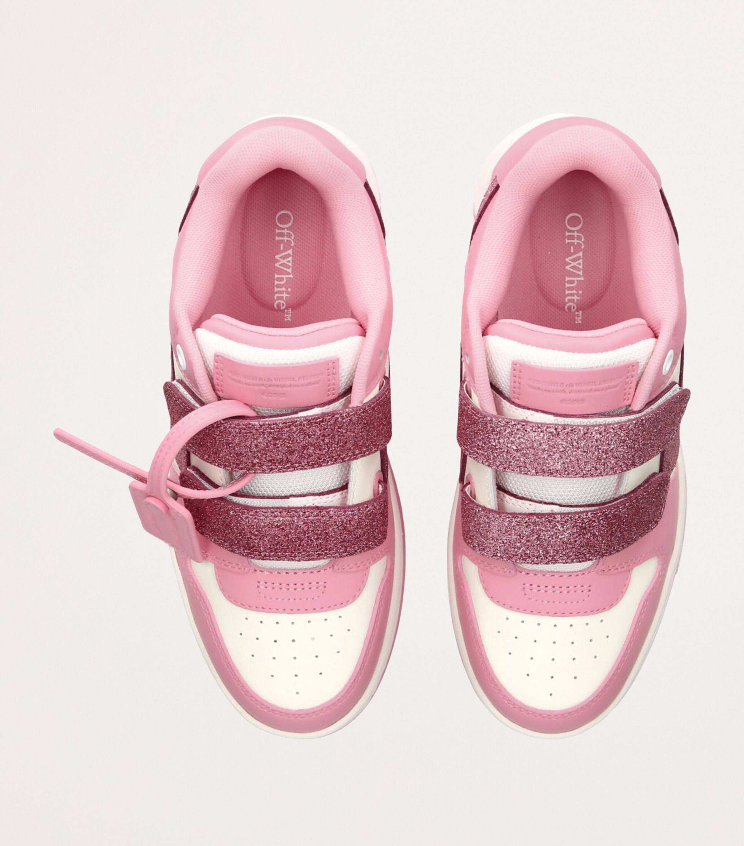 Off-White Kids Leather Out of Office Sneakers Pink Image 4