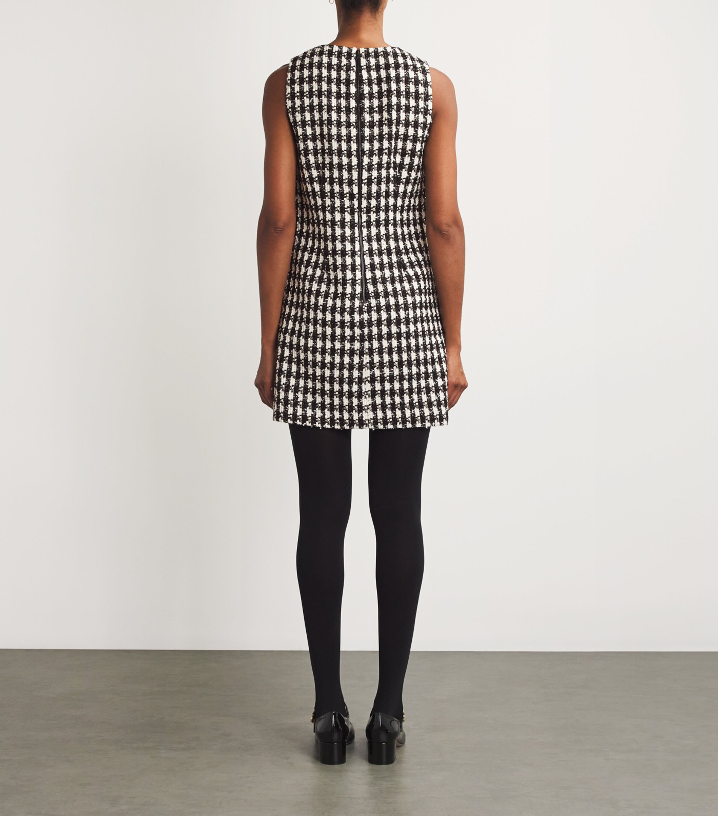 Alice+Olivia Womens Clyde Shift Mini Dress Black/white Image 3