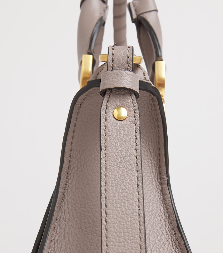 Small Leather Marcie Top-Handle Bag TWILIGHT PURPLE Image 6