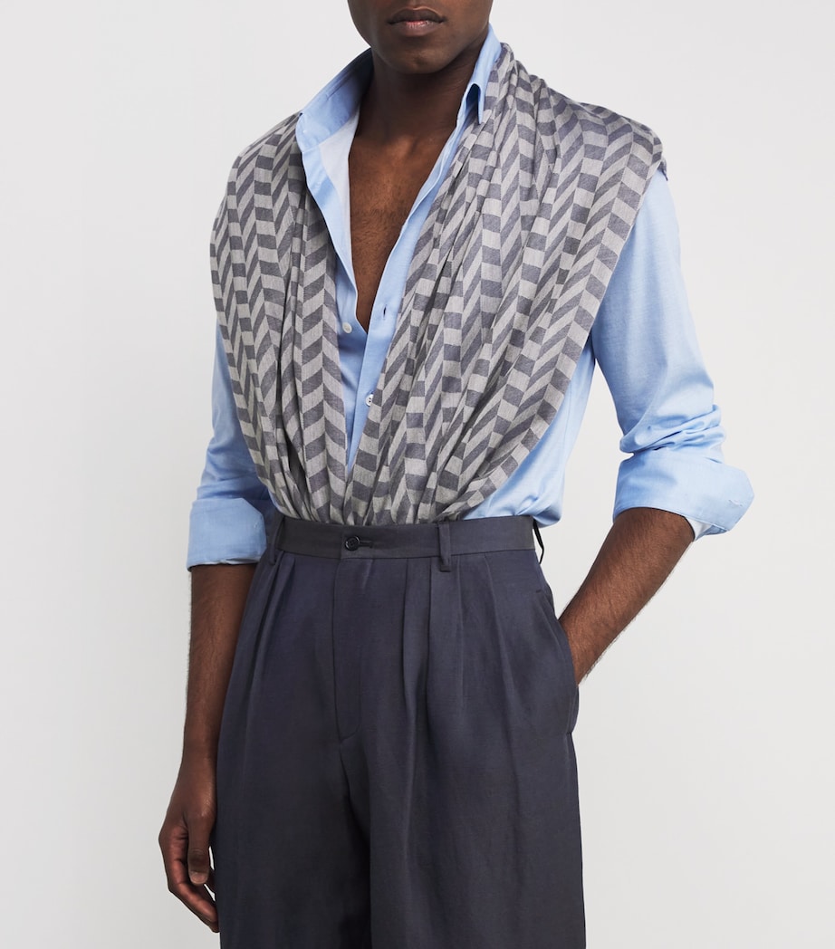 Jacquard Cashmere Scarf FB066 Image 3