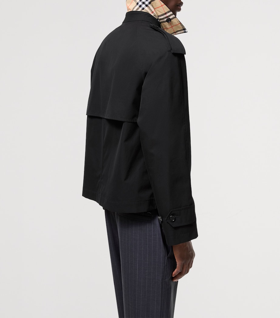 Burberry Mens Tropical Gabardine Leadenham Trench Coat Black Image 4