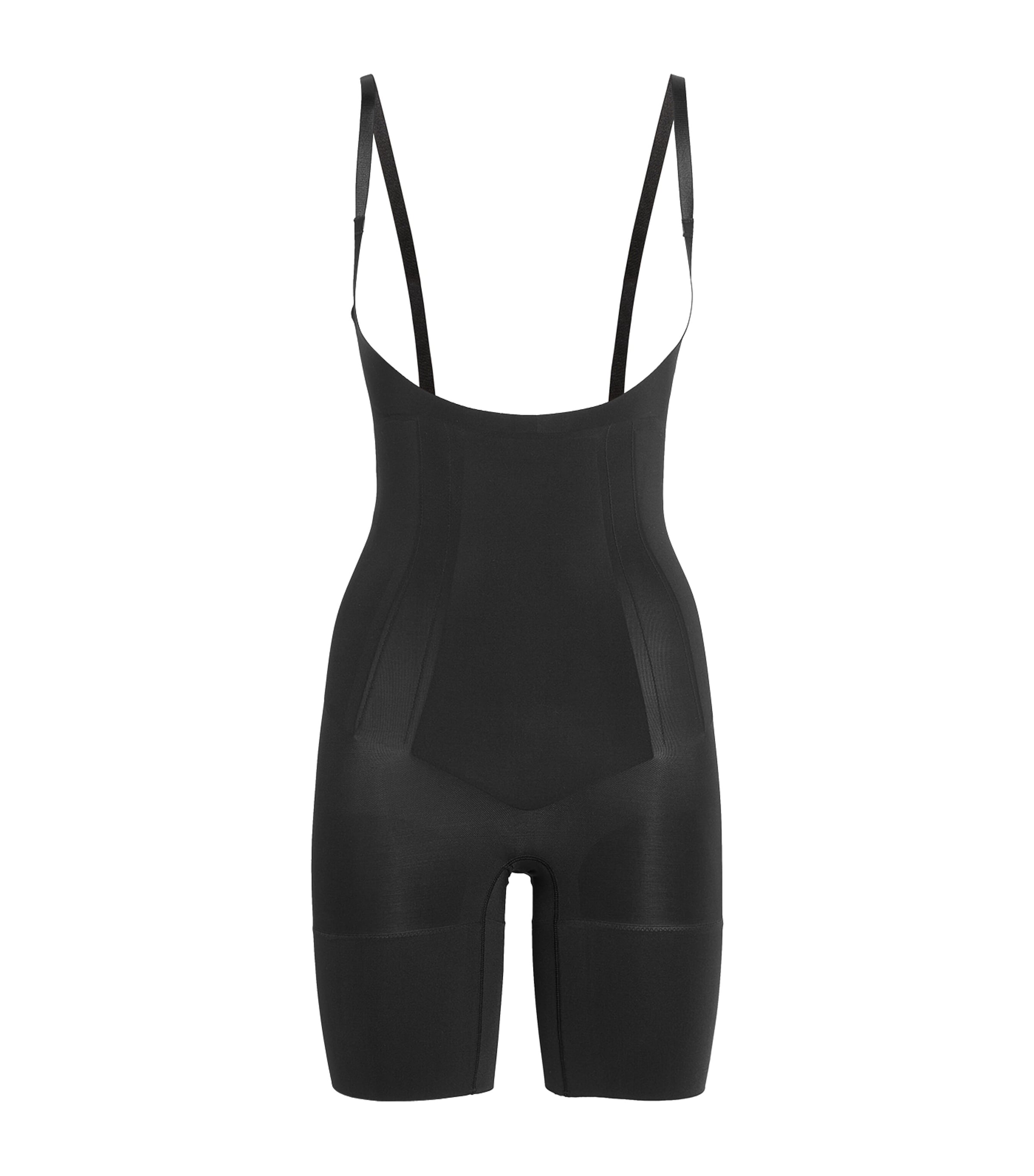 SPANX Womens SPANXsculpt OnCore Open-Bust Mid-Thigh Bodysuit - Firm Control Black Image 1