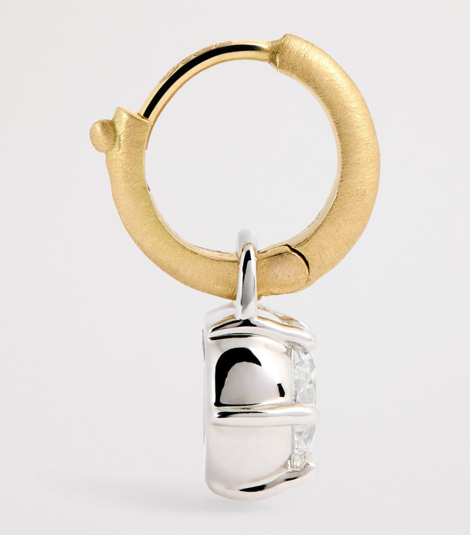 Yellow Gold and Diamond Sienna Huggie Earrings YELLOW GOLD Image 4