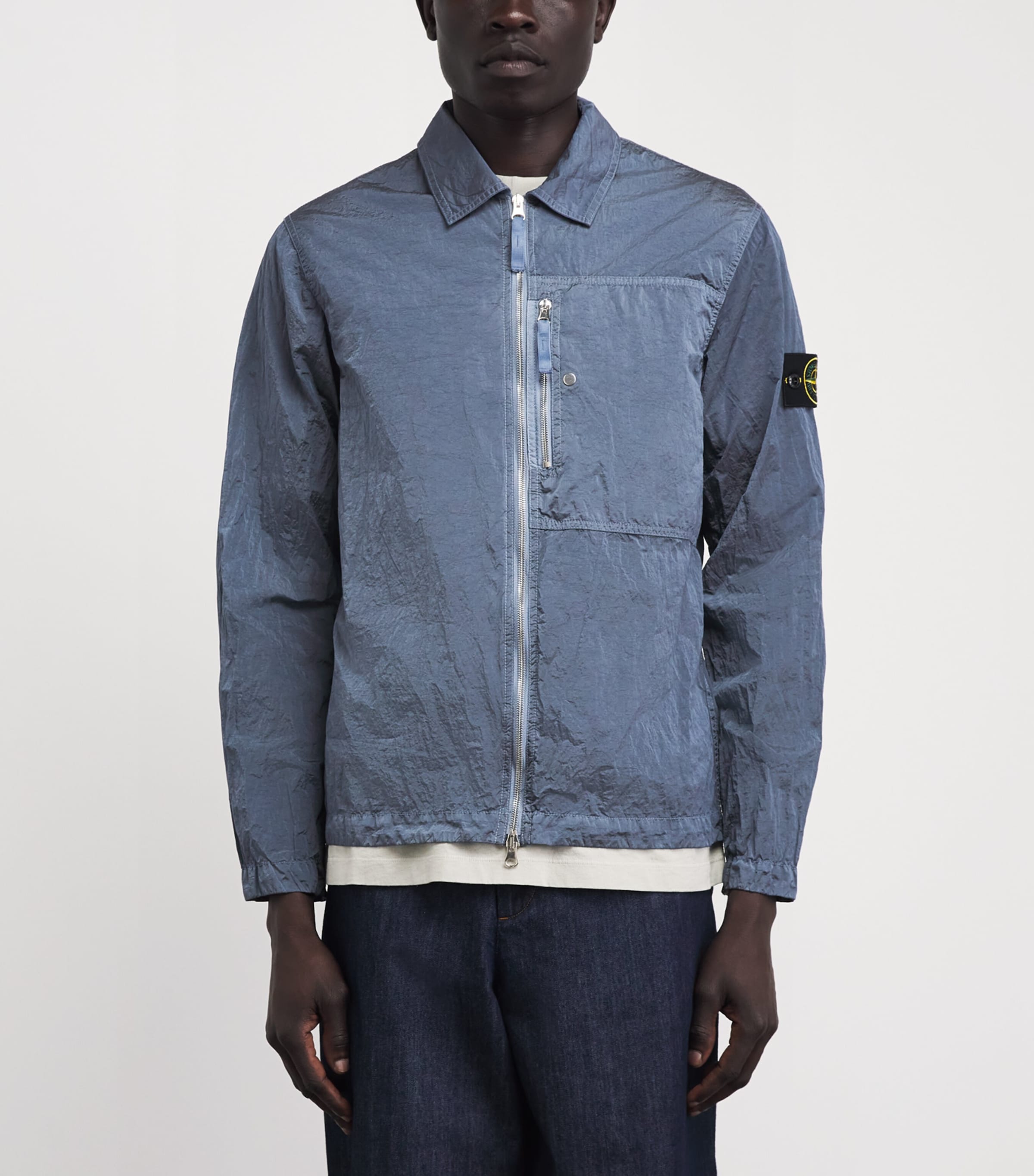 Stone Island Mens Nylon Zip-Up Overshirt Image 4