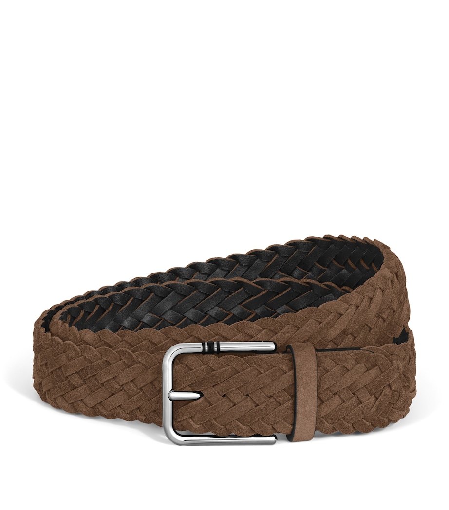 Montblanc Suede Braided Meisterstück Belt (Large) Brown Image 1