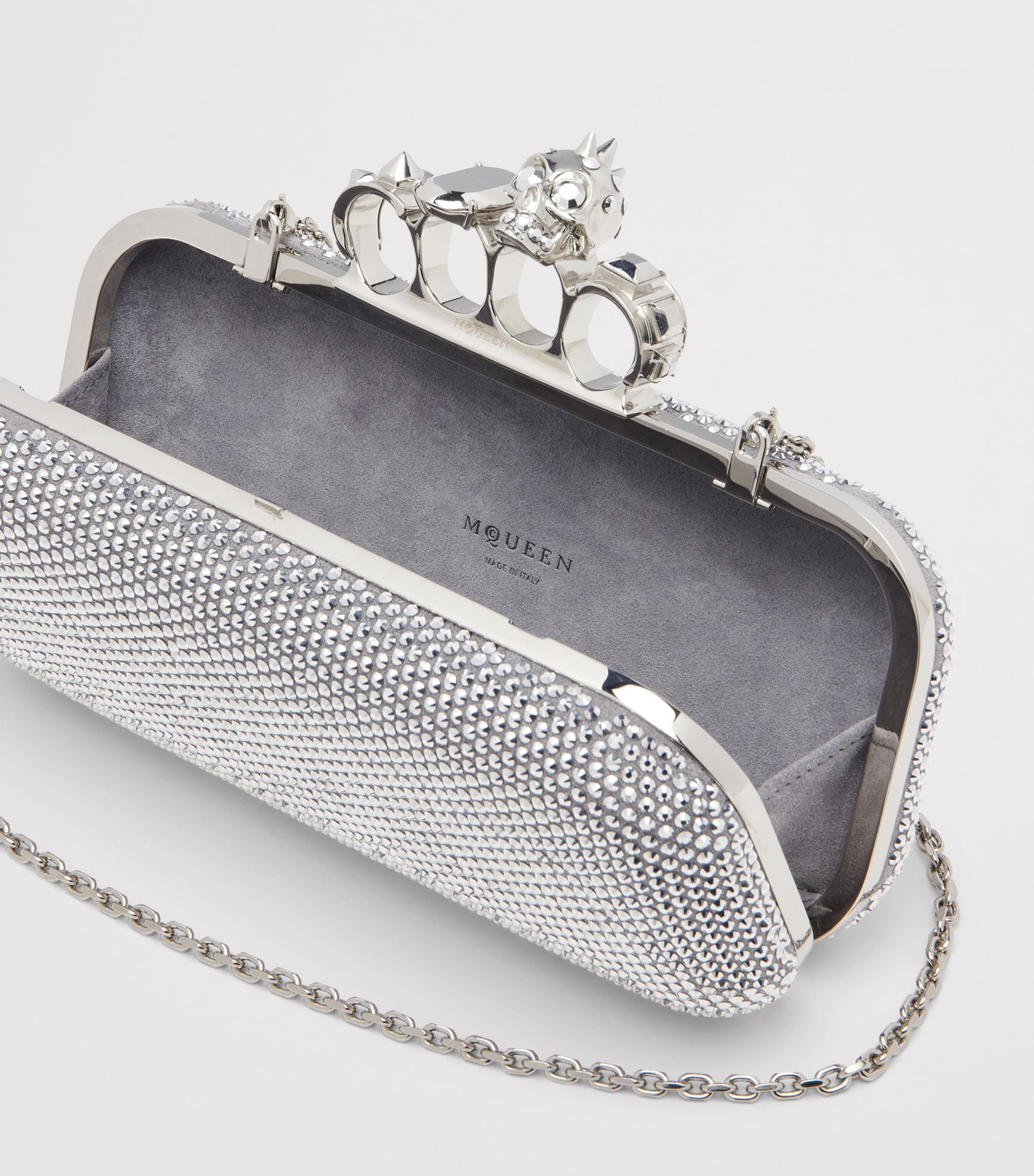 McQueen Skull Four-Ring Clutch Bag Image 3