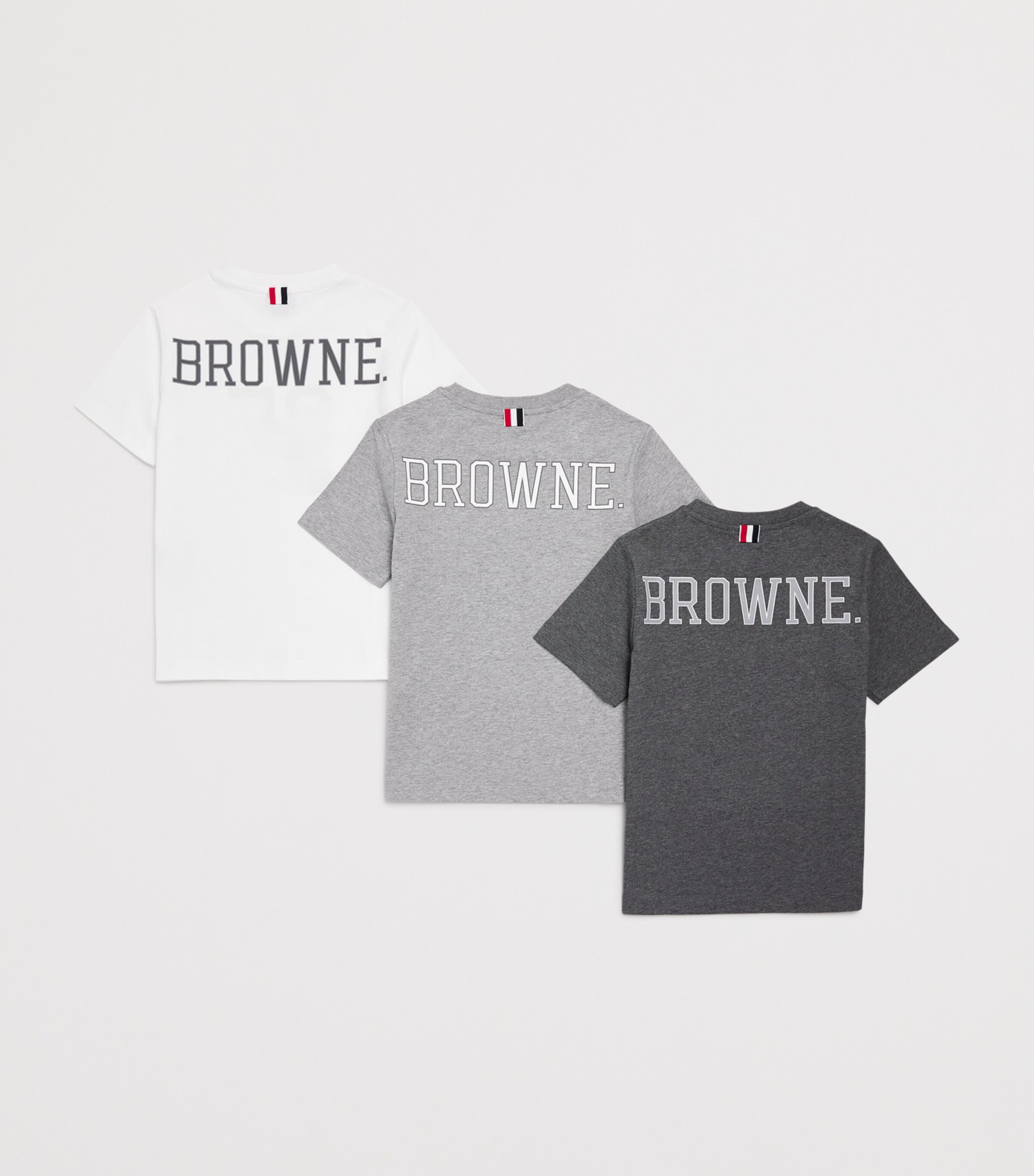 Thom Browne Kids Grey Set of 3 Cotton Logo T-Shirts (2-12 Thom Browne Kids Grey Set of 3 Cotton Logo T-Shirts (2-12