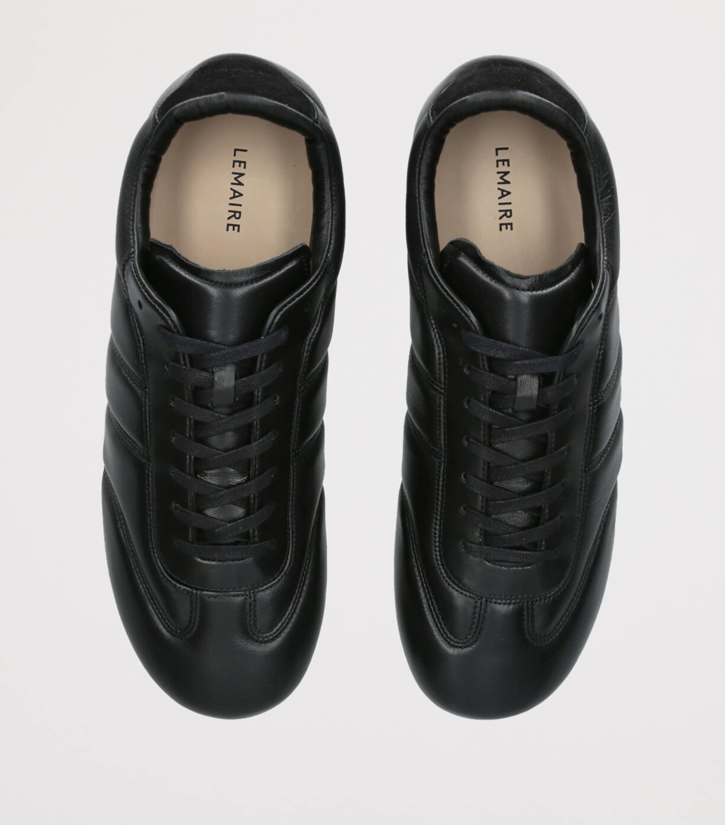 Leather Soft Runner Sneakers BLACK Image 4
