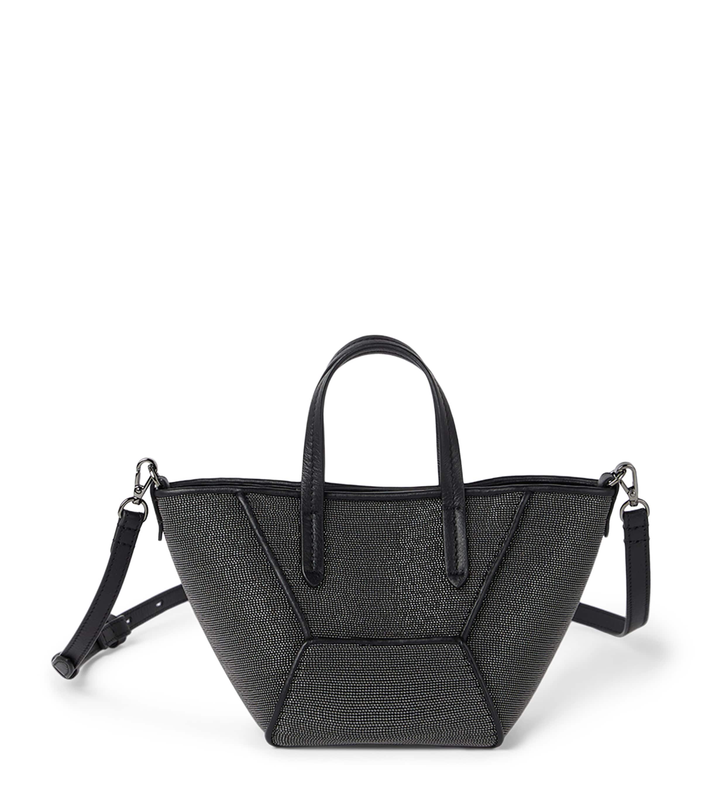 Brunello Cucinelli Mini Precious Bc Duo Top-handle Bag In Black