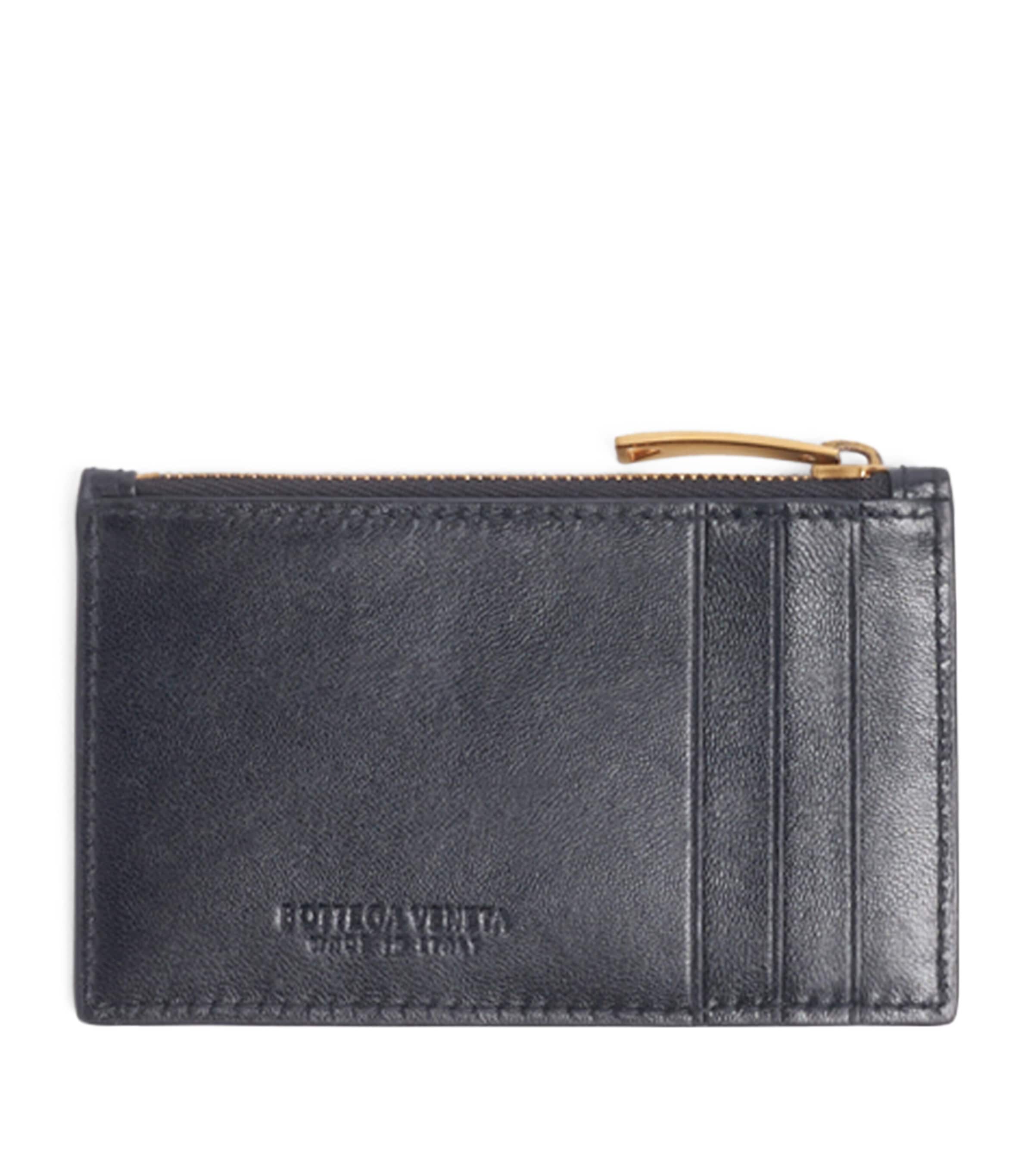 Bottega Veneta Leather Intreccio Card Holder Space Gold Image 2