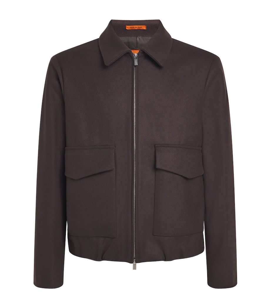 Barena Mens Wool-Blend Tailored Bomber Jacket Bruno Image 1