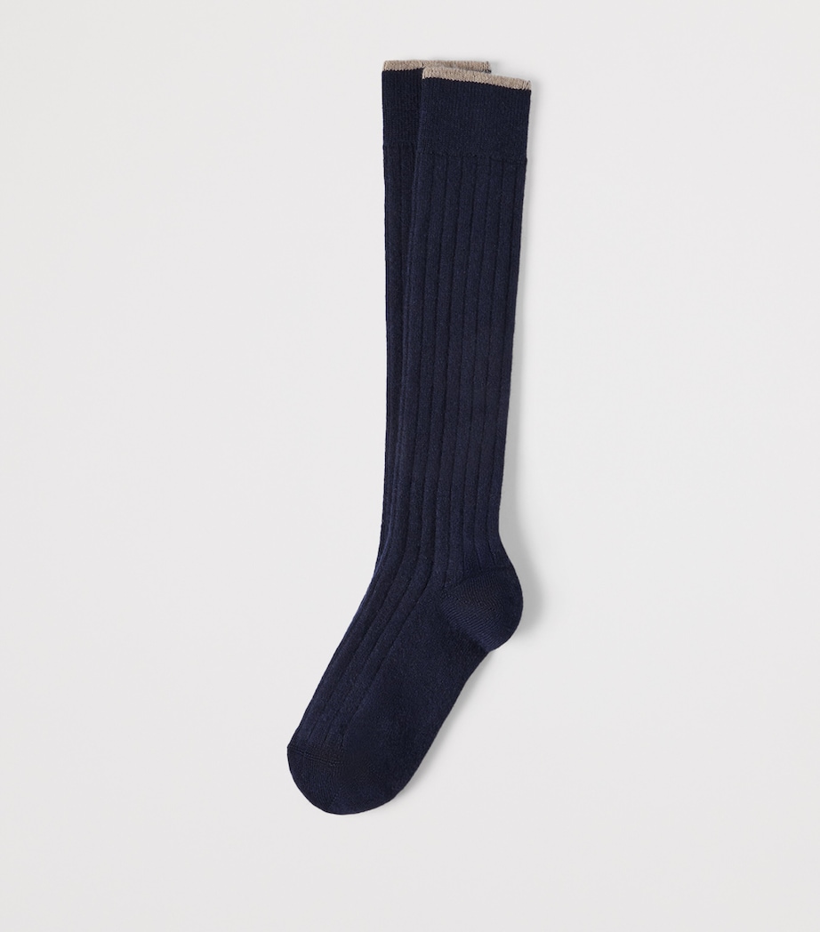 Brunello Cucinelli Mens Cashmere Ribed Socks Image 2