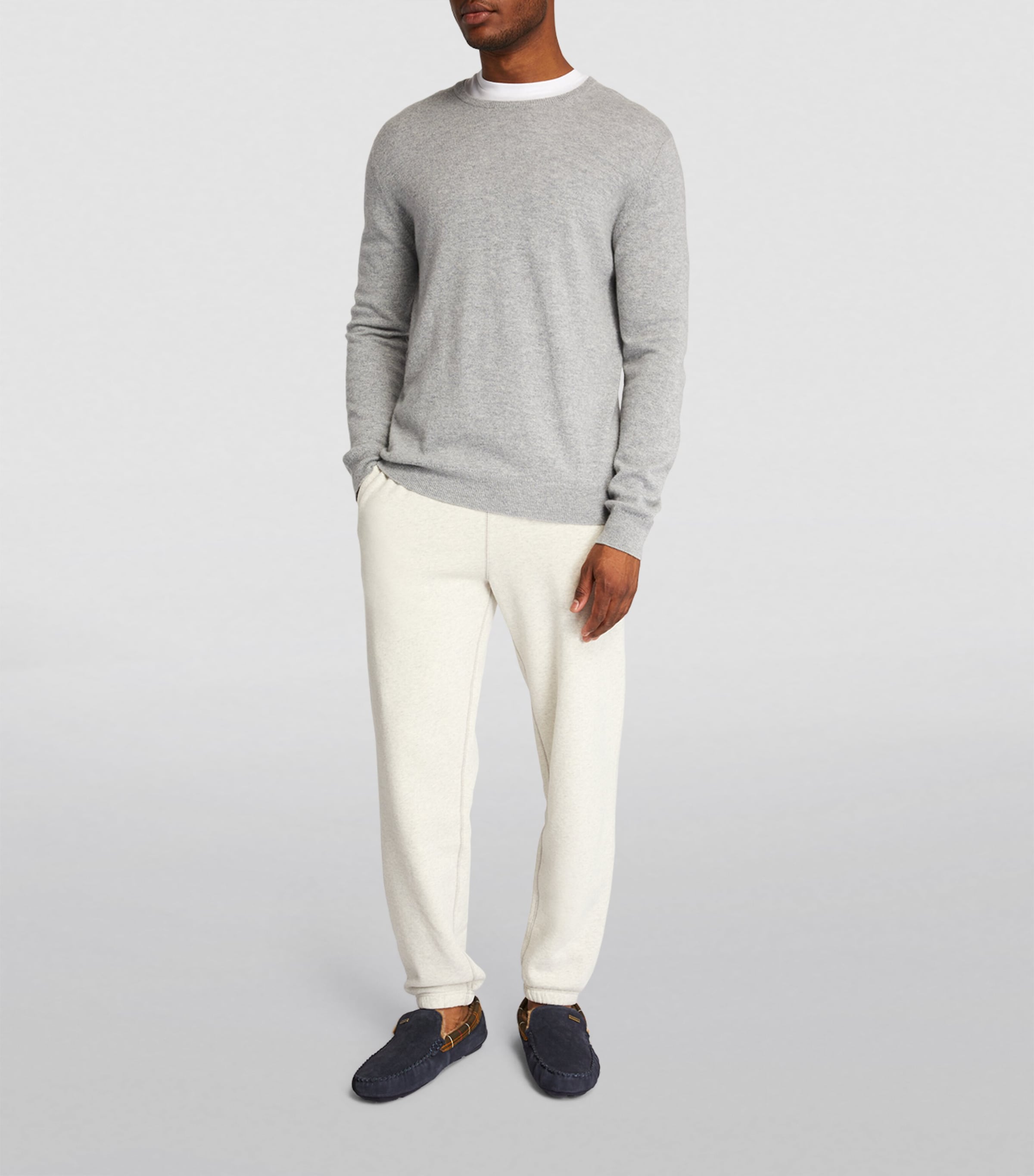 Suede Tartan-Trim Monty Slippers NAVY SUEDE Image 5