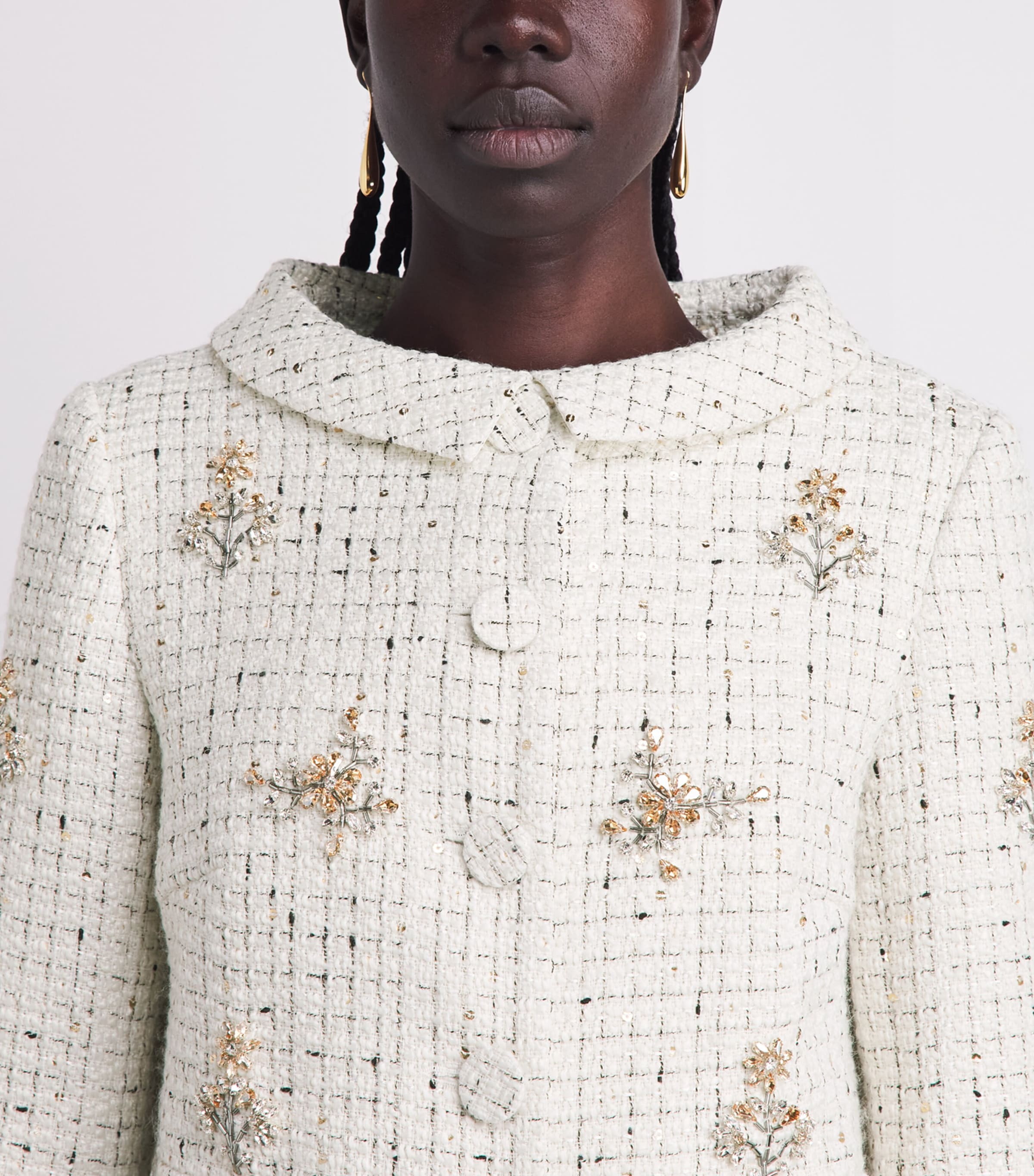 Huishan Zhang Womens Tweed Coco Jacket White Image 3