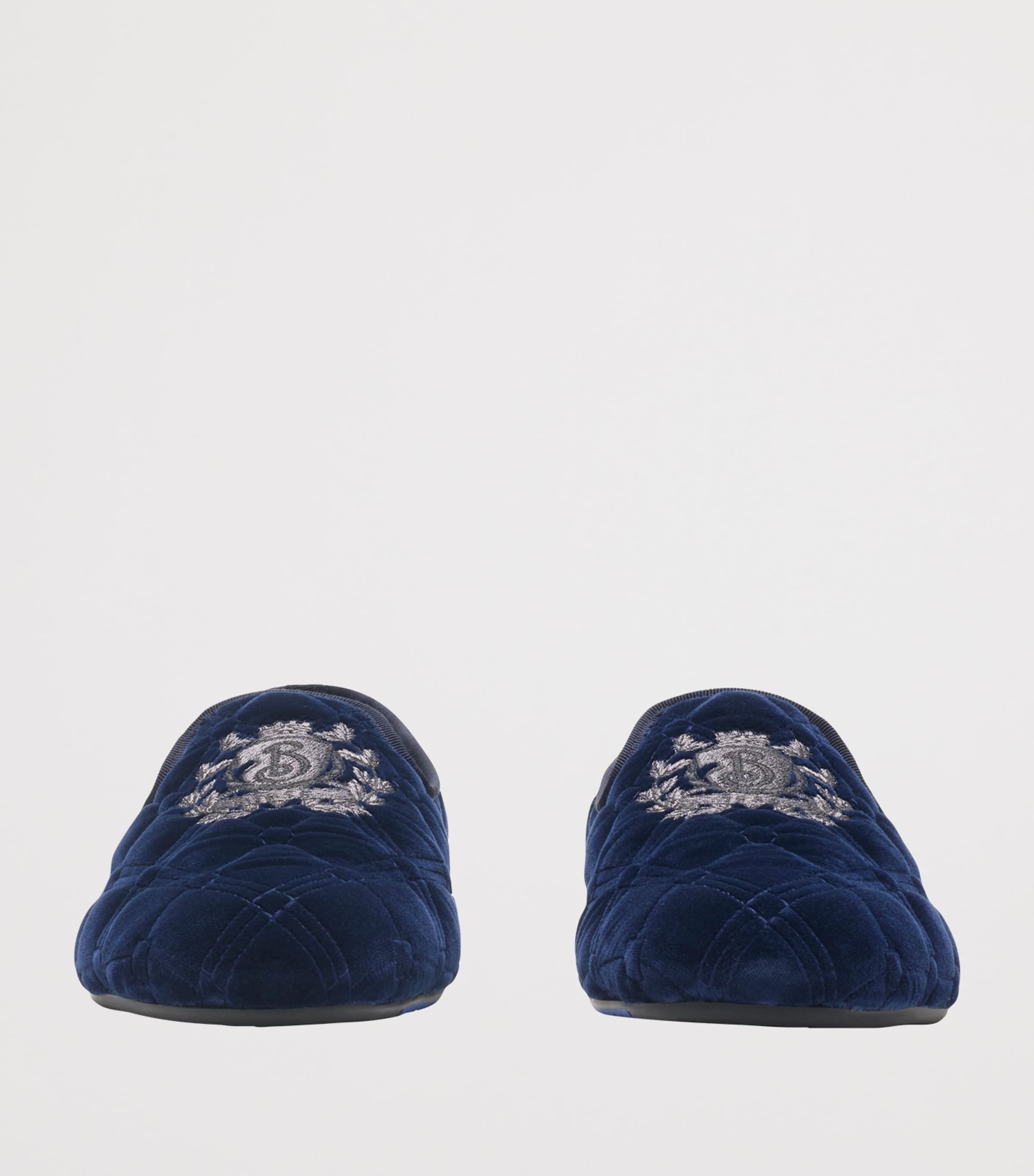 Velvet Quilted Estate Slippers SILHOUETTE BLUE Image 3