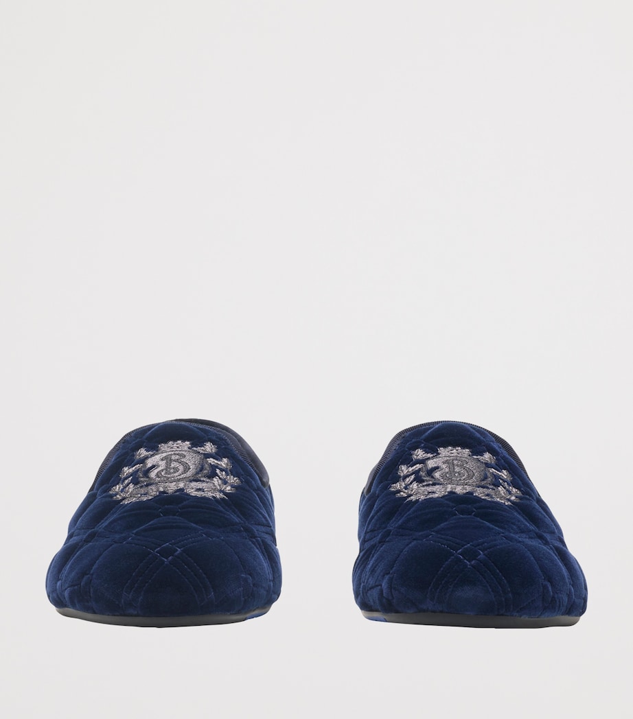 Velvet Quilted Estate Slippers SILHOUETTE BLUE Image 3