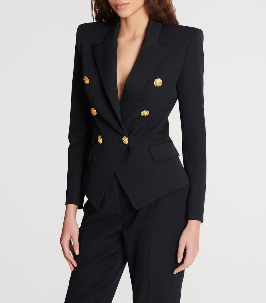 Wool Double-Breasted Blazer 0PA NOIR Image 4