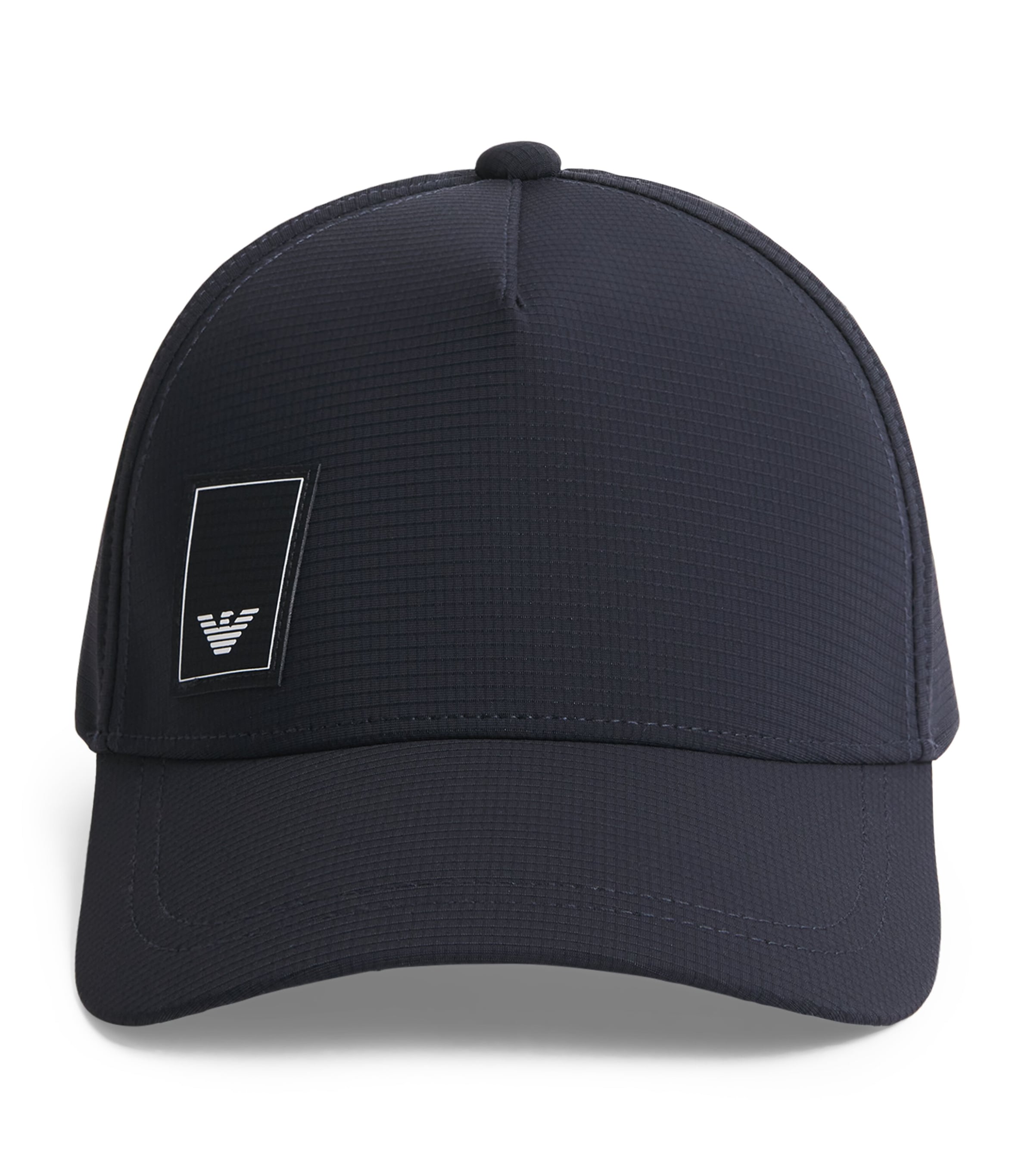 Emporio Armani Branded Baseball Cap Curved Peak In Black