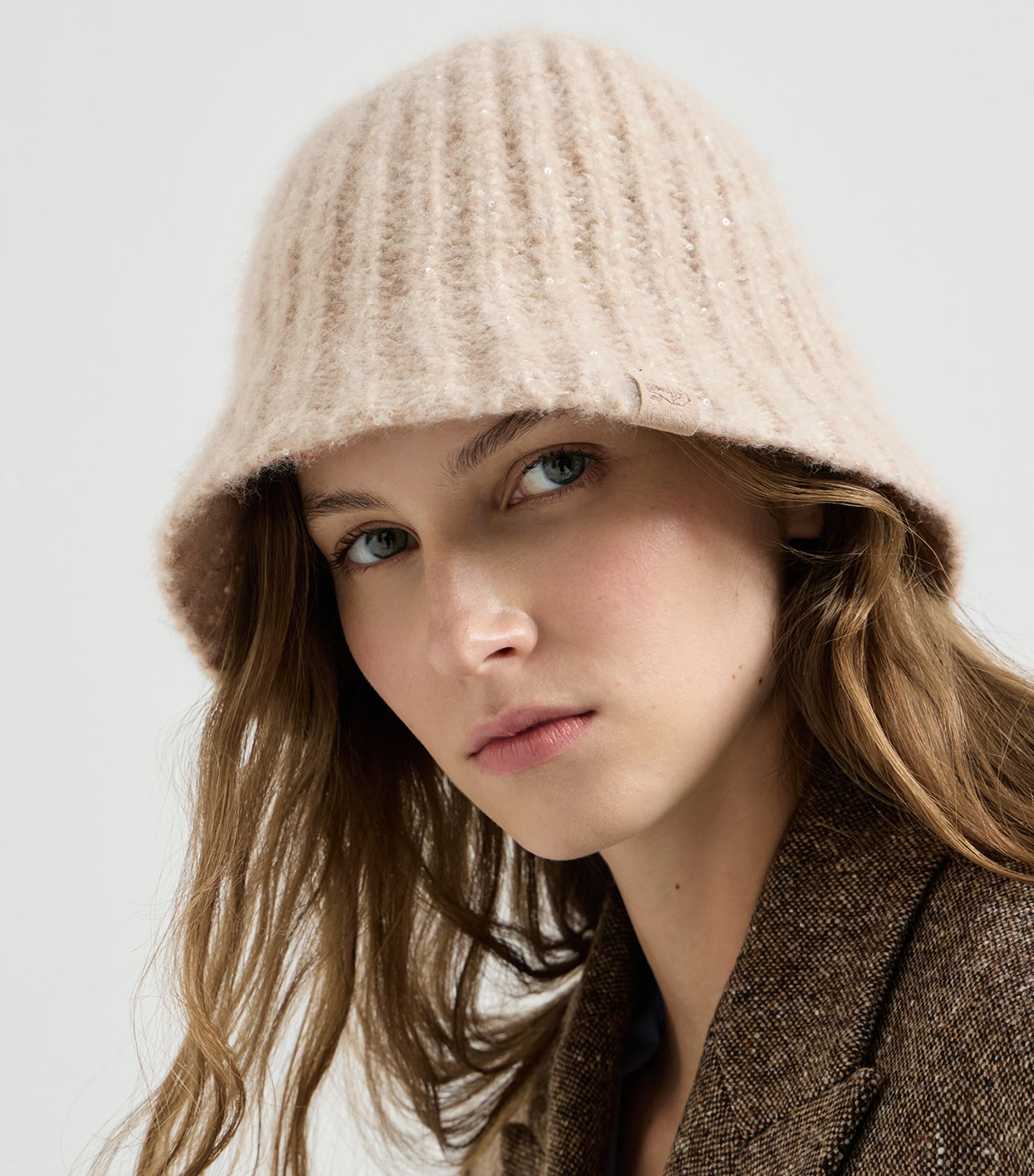 Brunello Cucinelli Cashmere-Silk Bucket Hat Beige Image 2