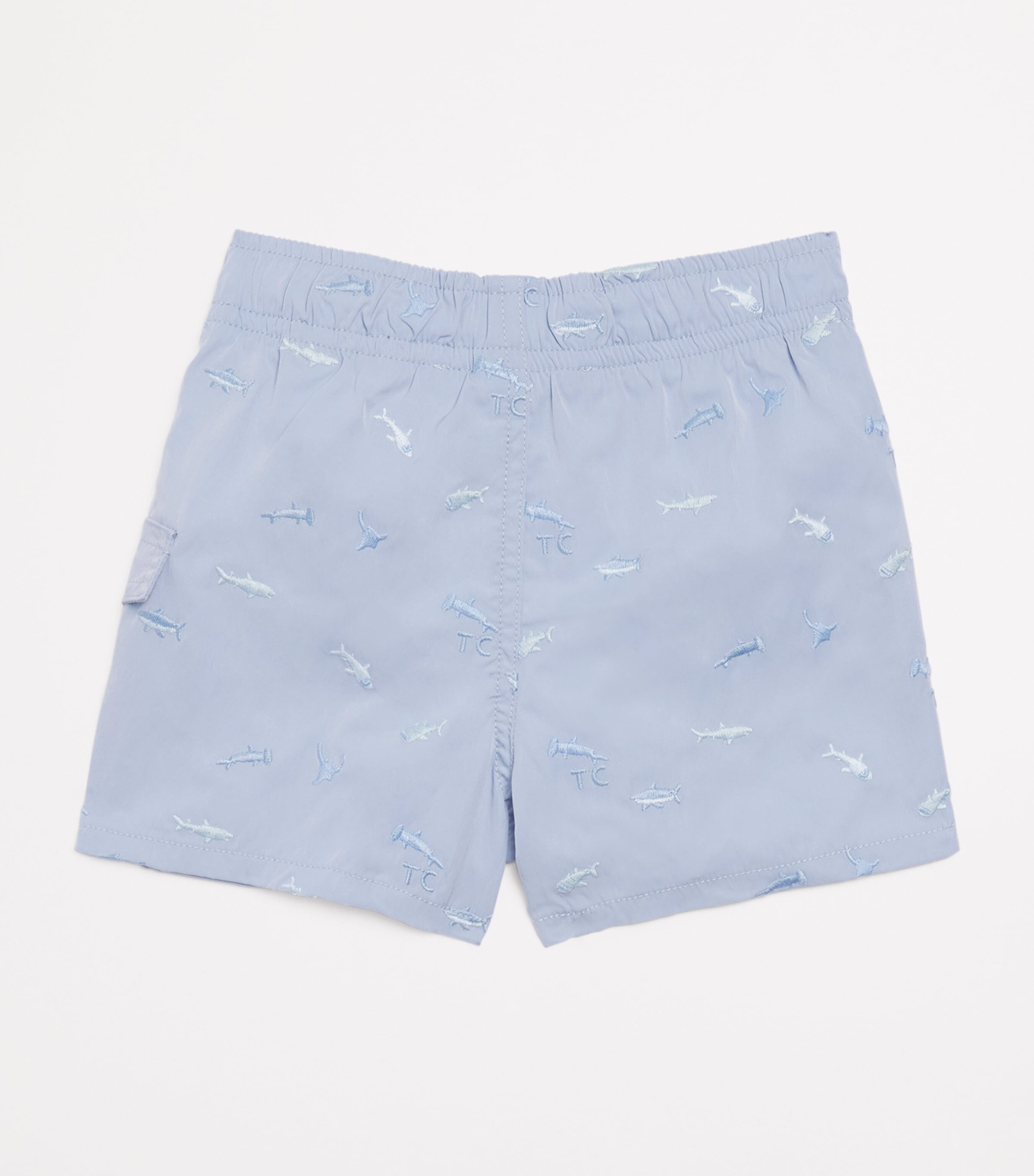 Tartine et Chocolat Shark Embroidered Swim Shorts (3-36 Months) Bleu Lavï¿½ Image 2