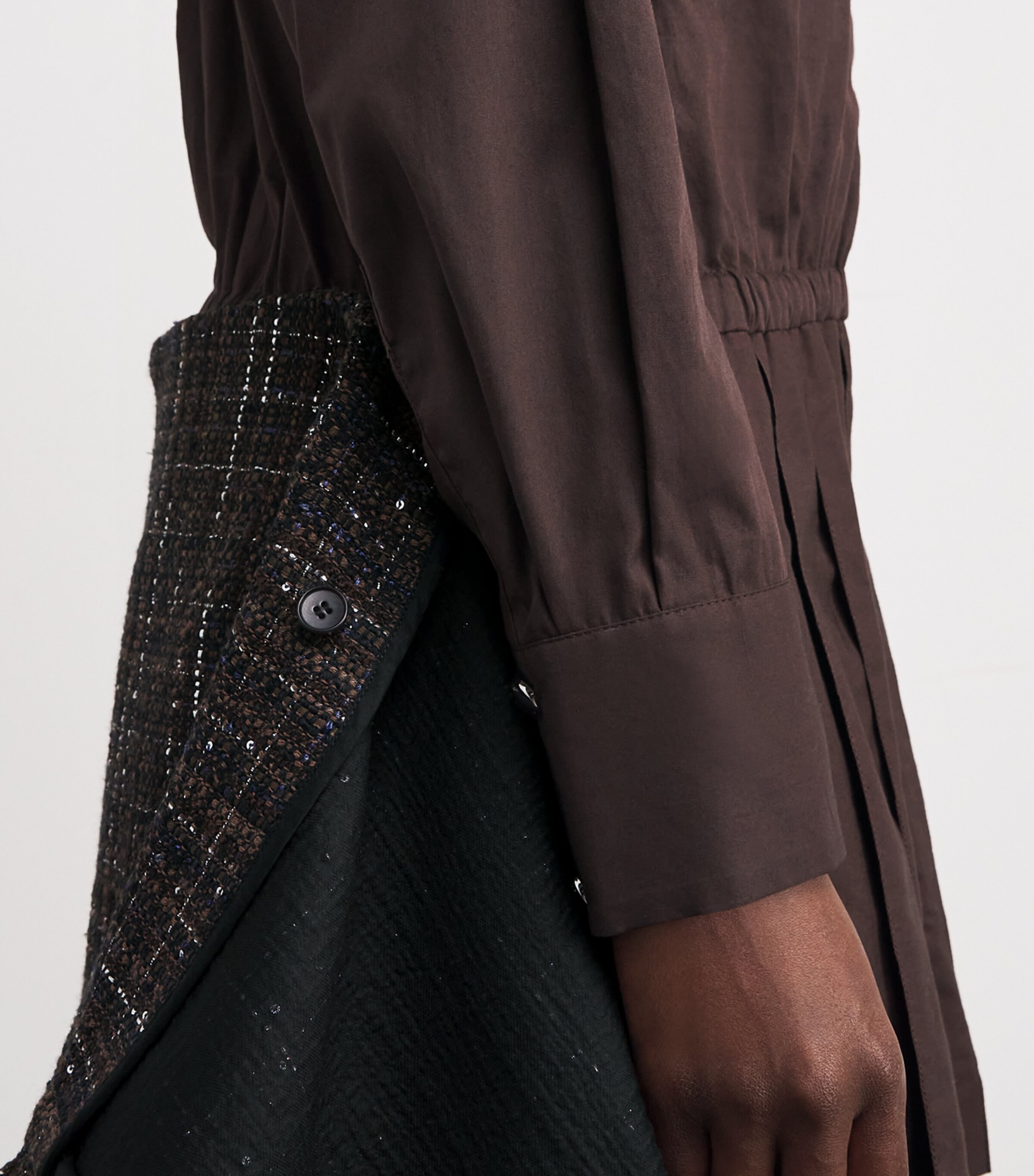 Maje Brown Layered Mini Shirt Dress | Harrods AU