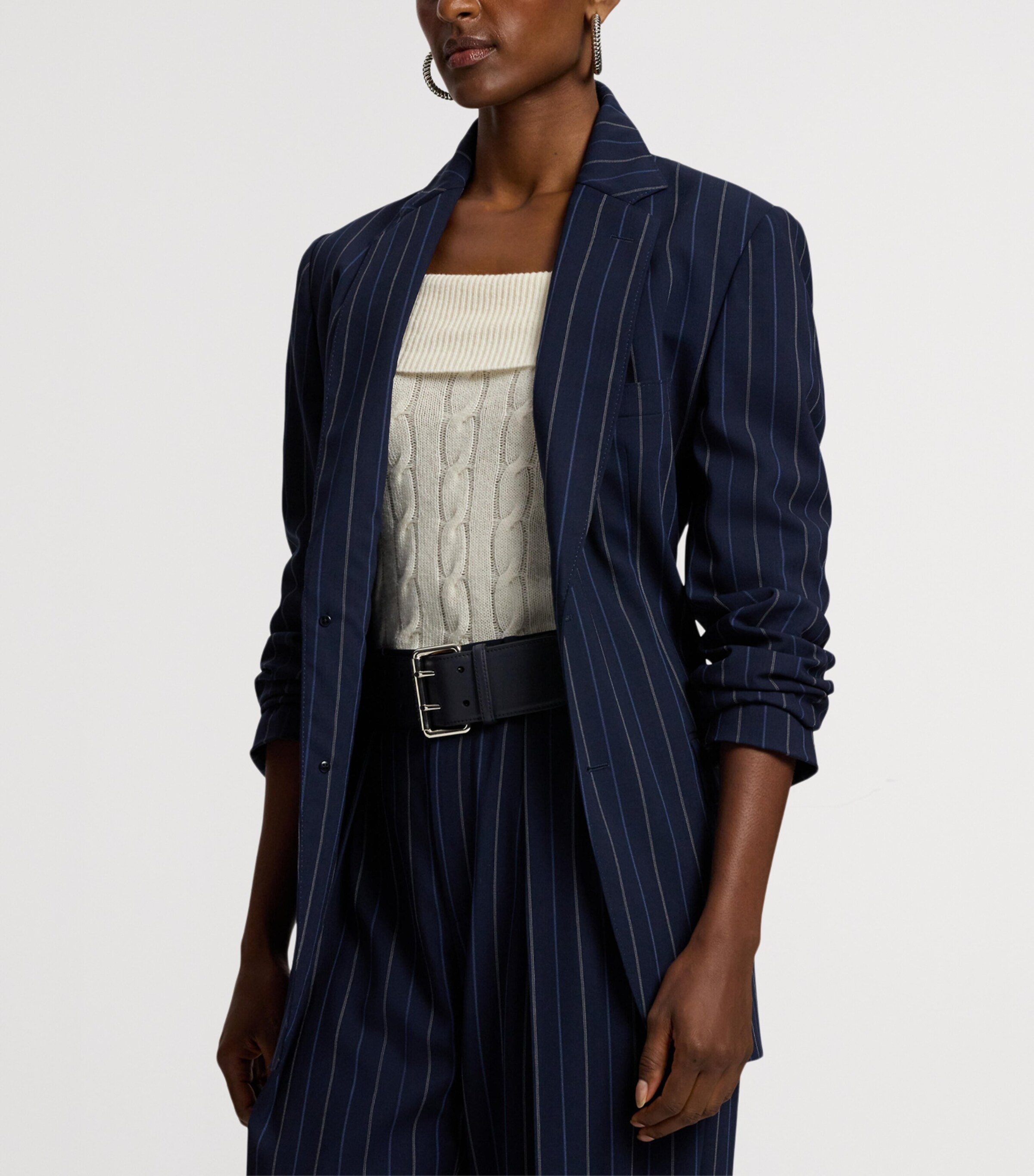 Wool Pinstripe Marcy Blazer NAVY-410 Image 10