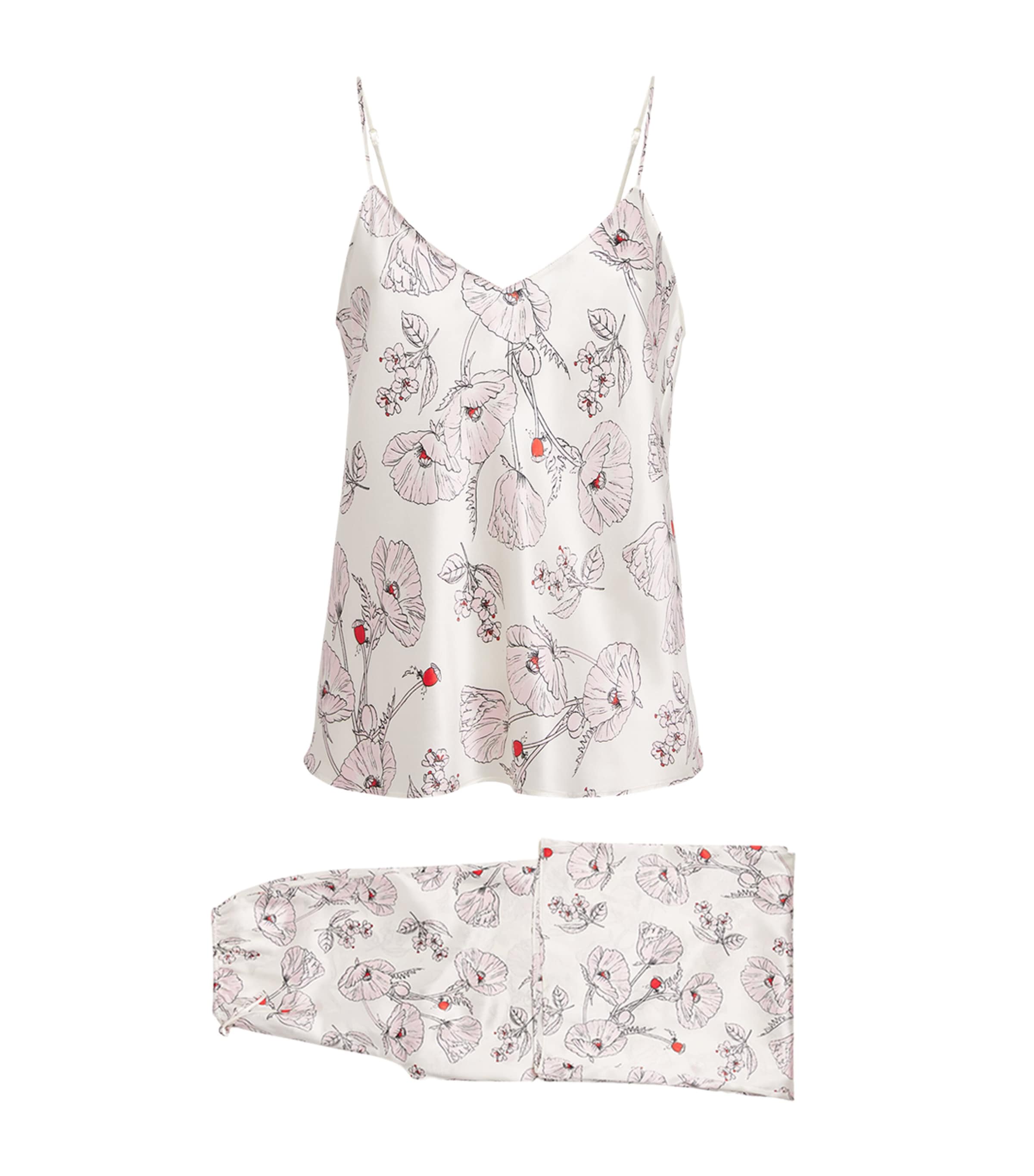 Olivia von Halle Womens Silk Floral Bliss Pyjama Set Rosalia Image 1