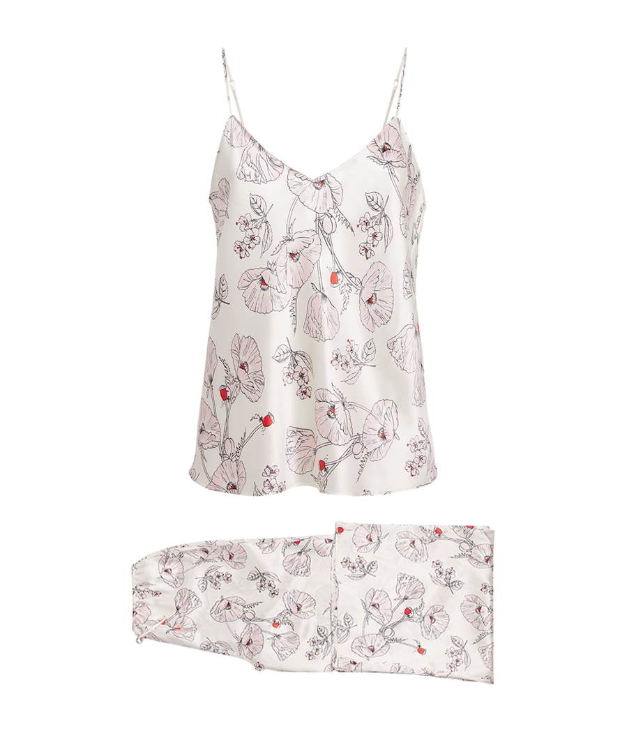 Olivia von Halle Womens Silk Floral Bliss Pyjama Set Rosalia Image 1