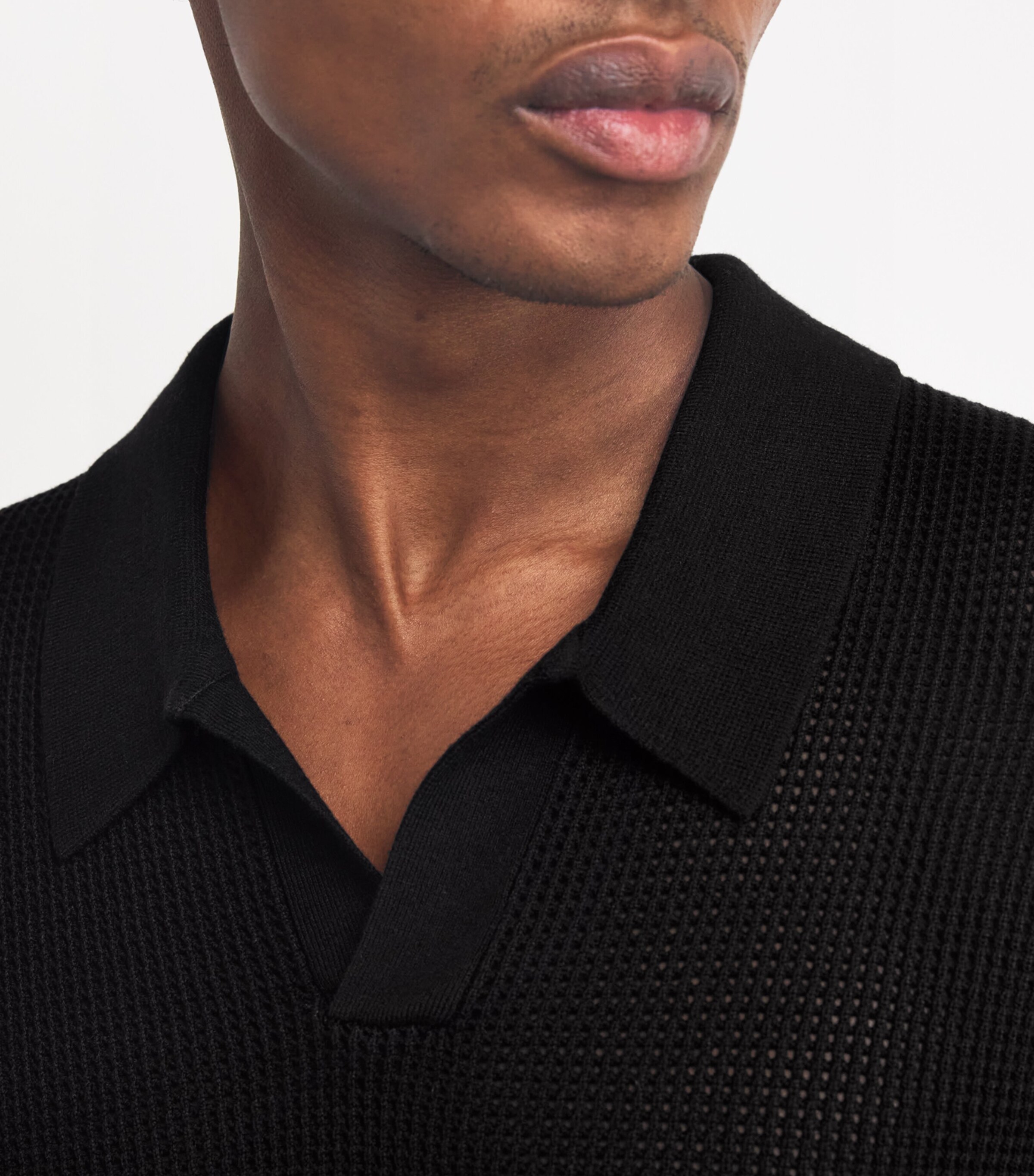 FRAME Mens Wool-Blend Polo Shirt Black Image 6