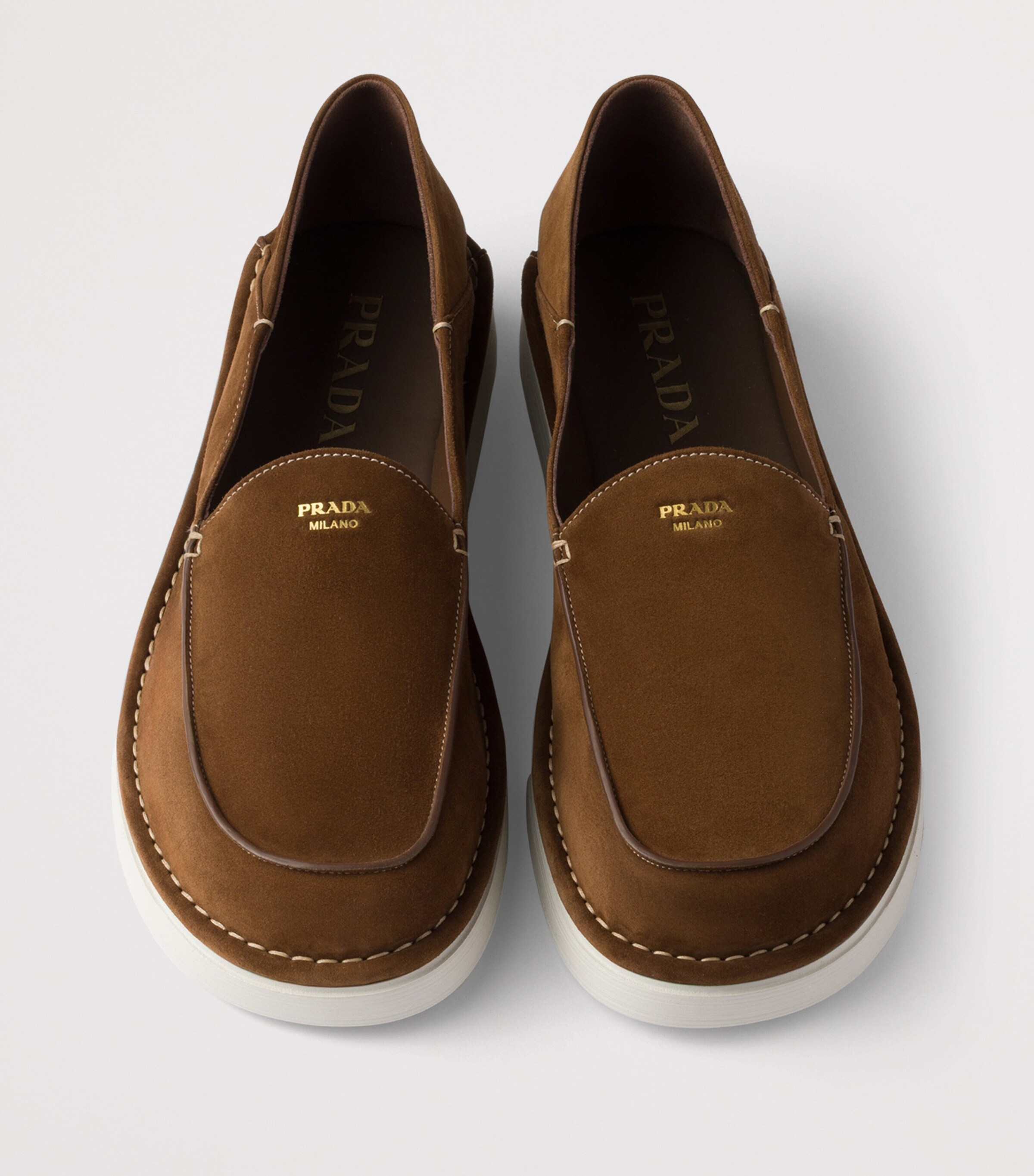 Prada Suede Flatform Loafers Image 3