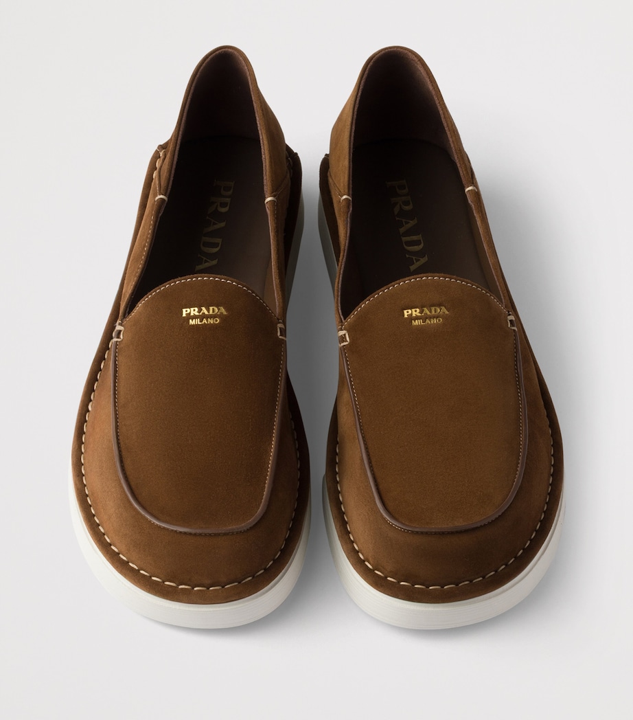Prada Suede Flatform Loafers Image 3