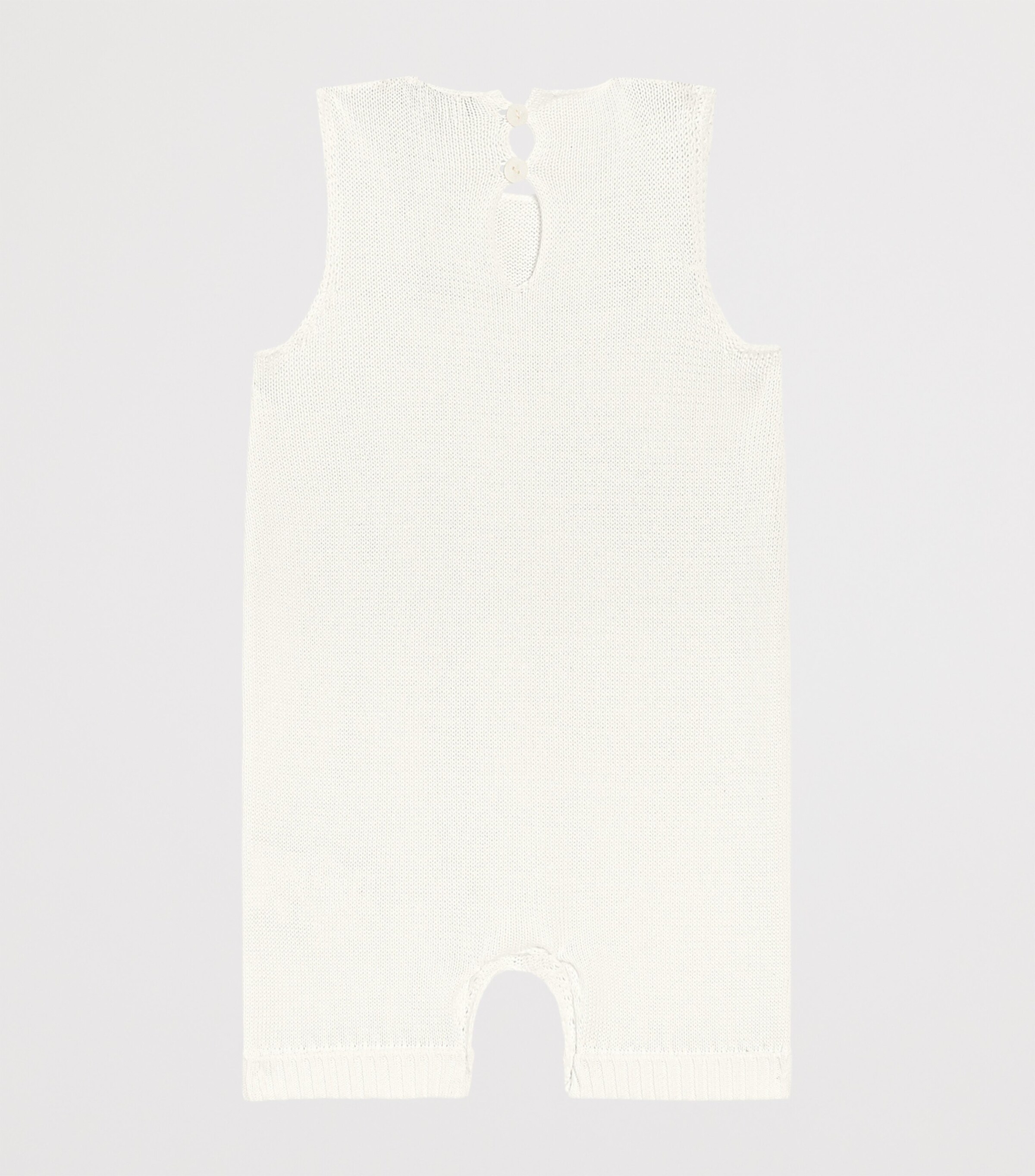 Cotton Knitted Playsuit (3-30 Months) W0111-WHITE Image 2