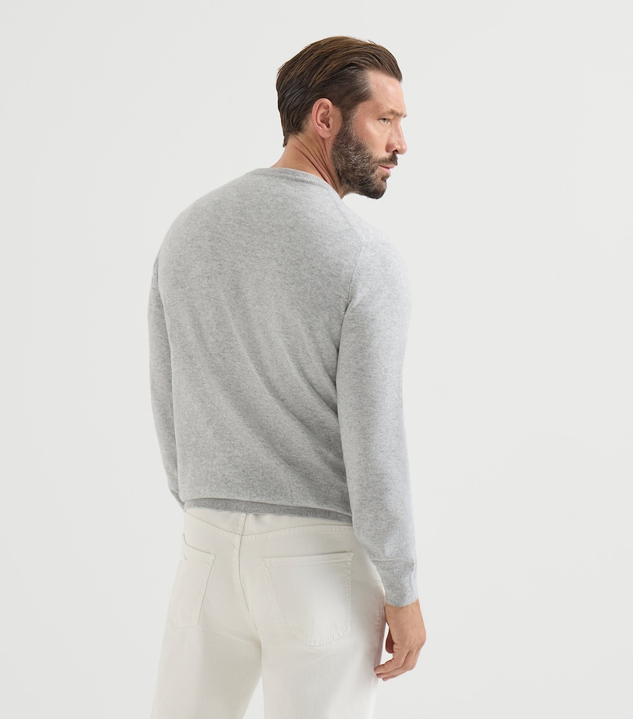 Brunello Cucinelli Mens Cashmere Crew-Neck Sweatshirt Image 5