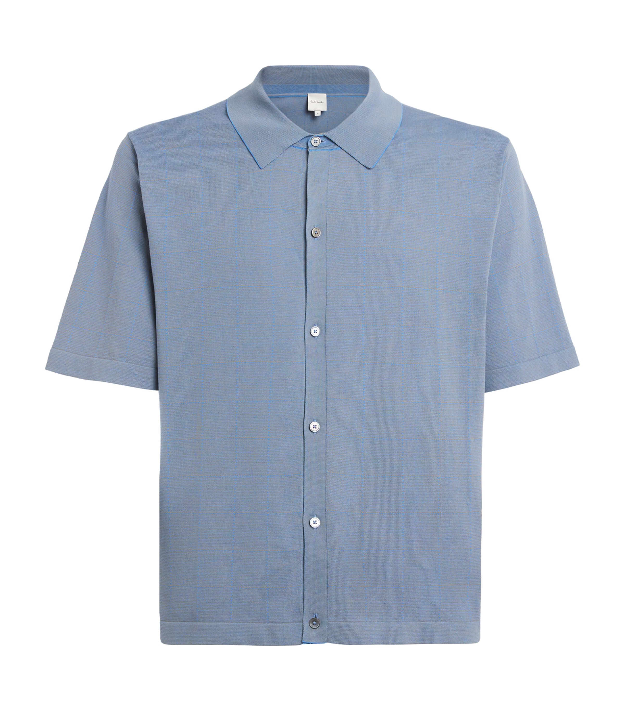 Paul Smith Mens Cotton Knitted Check Shirt Image 1