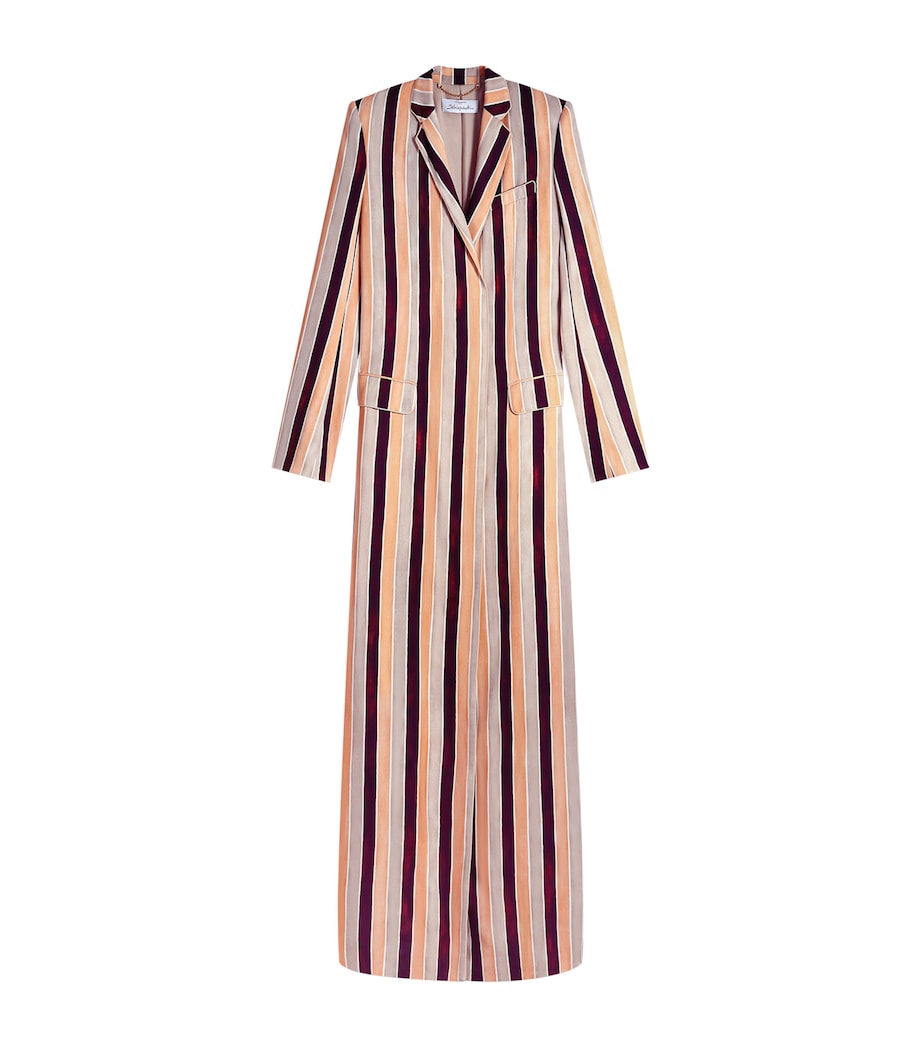 Schiaparelli Womens Fitted Coat Maxi Dress Sand/multi Image 1