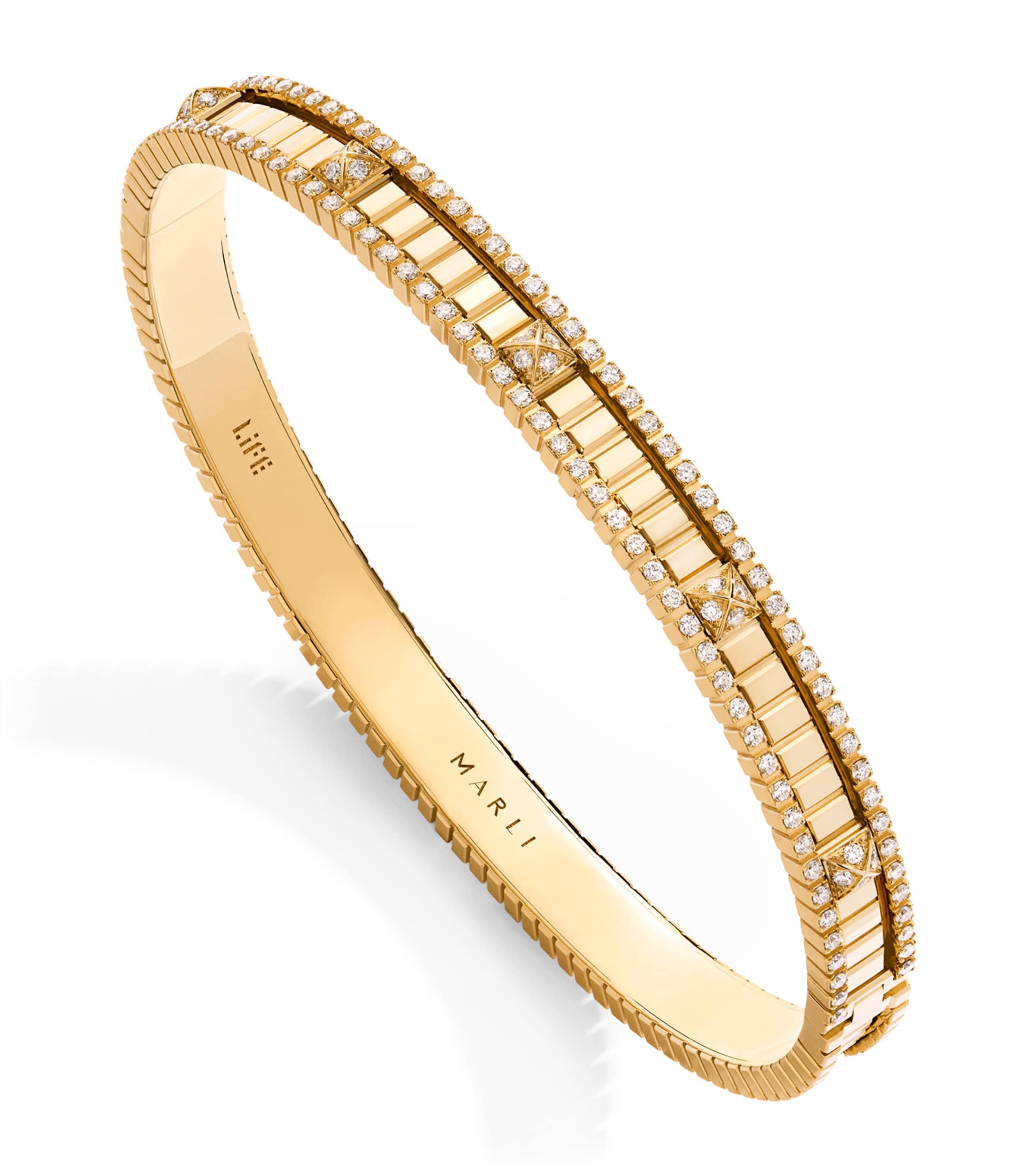 Marli New York Yellow Gold And Diamond Life Bangle In Gold