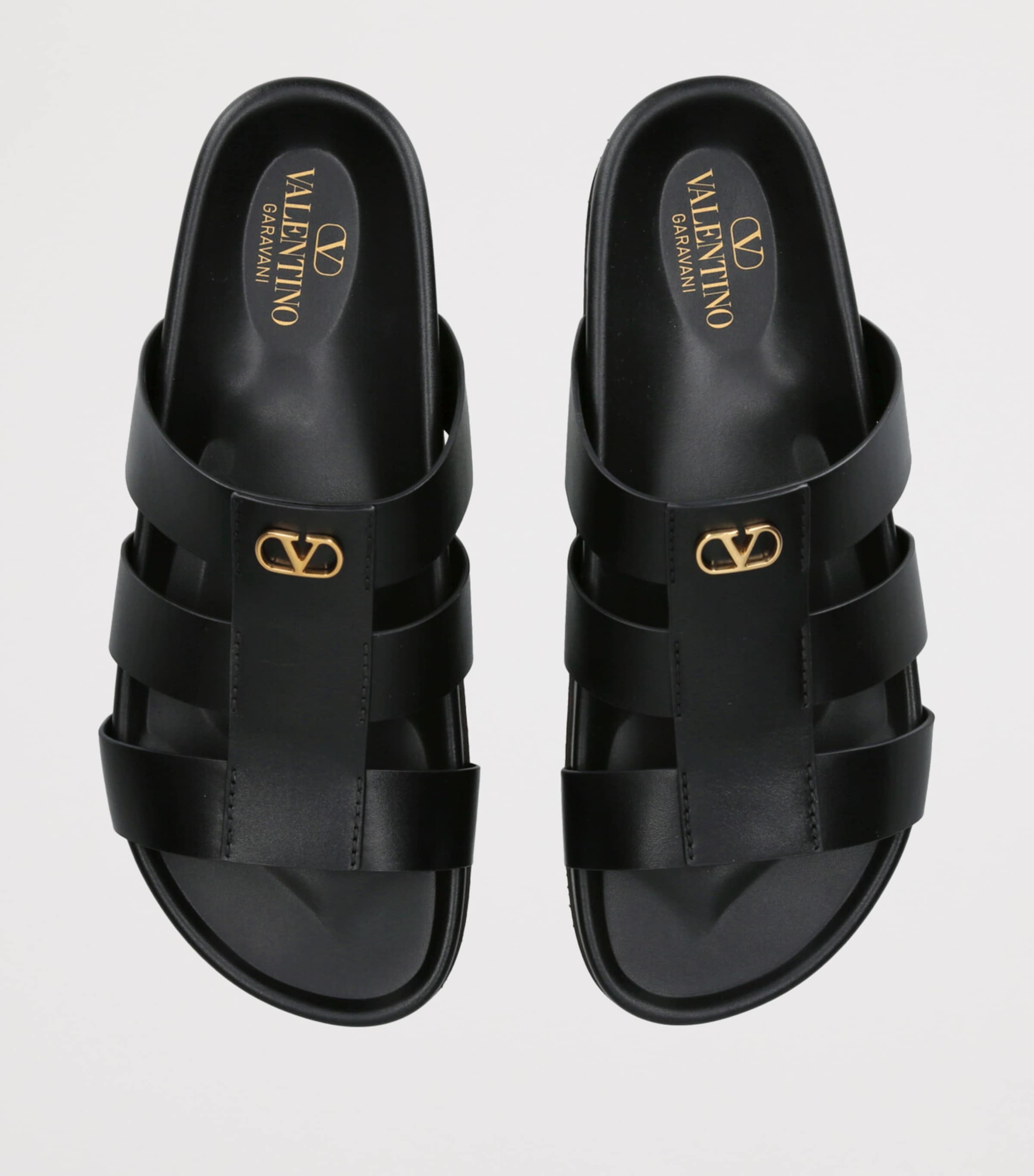 Leather Studshield Slides BLACK Image 4