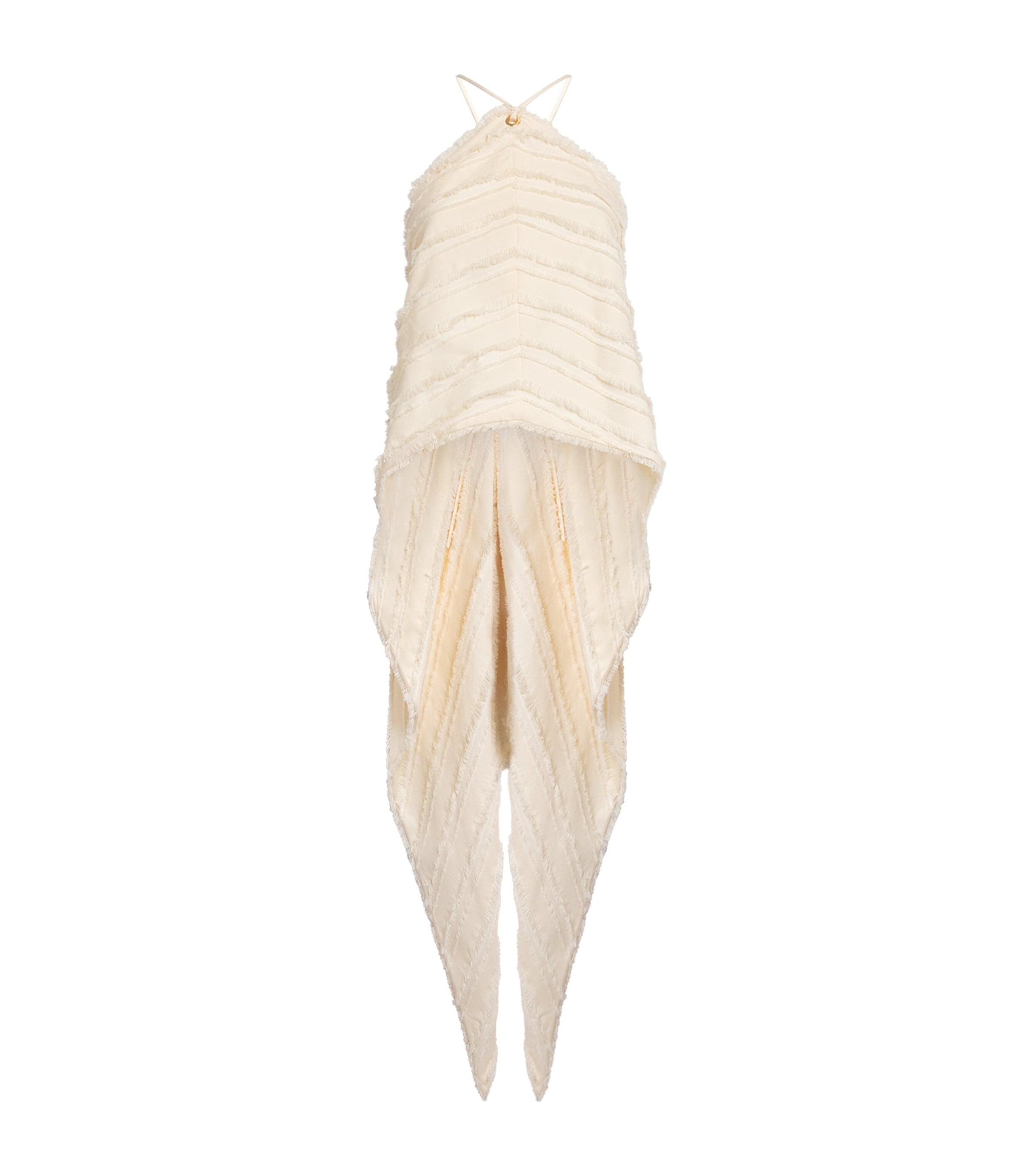 Cult Gaia Womens Cotton-Blend Venezia Halterneck Top Off White Image 1